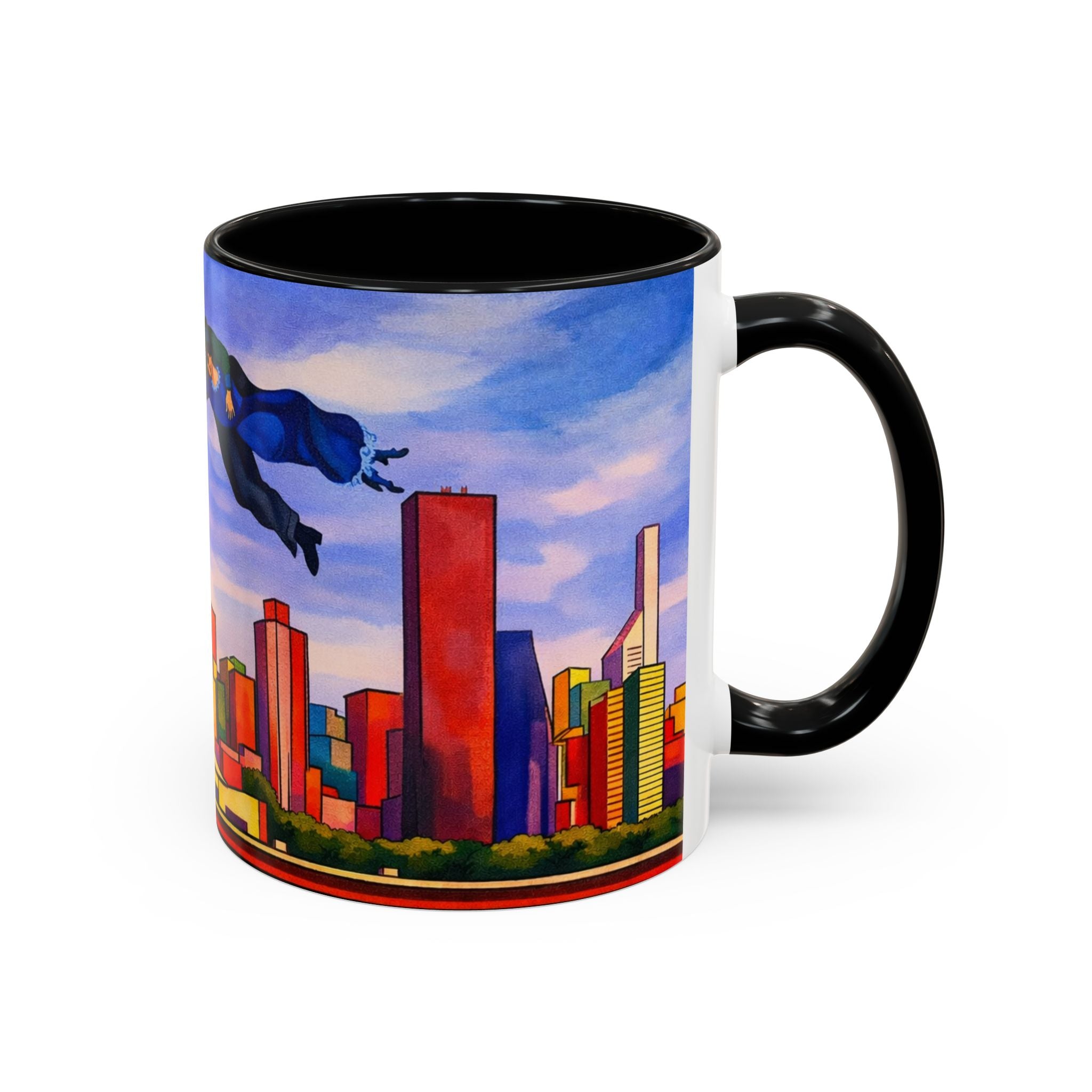 Over The Town  Marc Chagall-inspired Fan Art Manhattan Skyline NYC Accent Coffee Mug