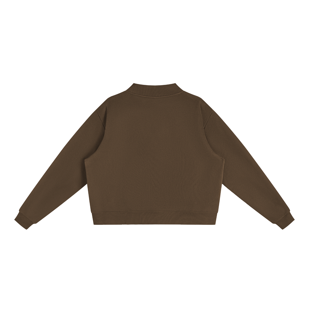 Thankful Fleece Mock-Neck Crew Sweatshirt -- Thanksgiving Sweater