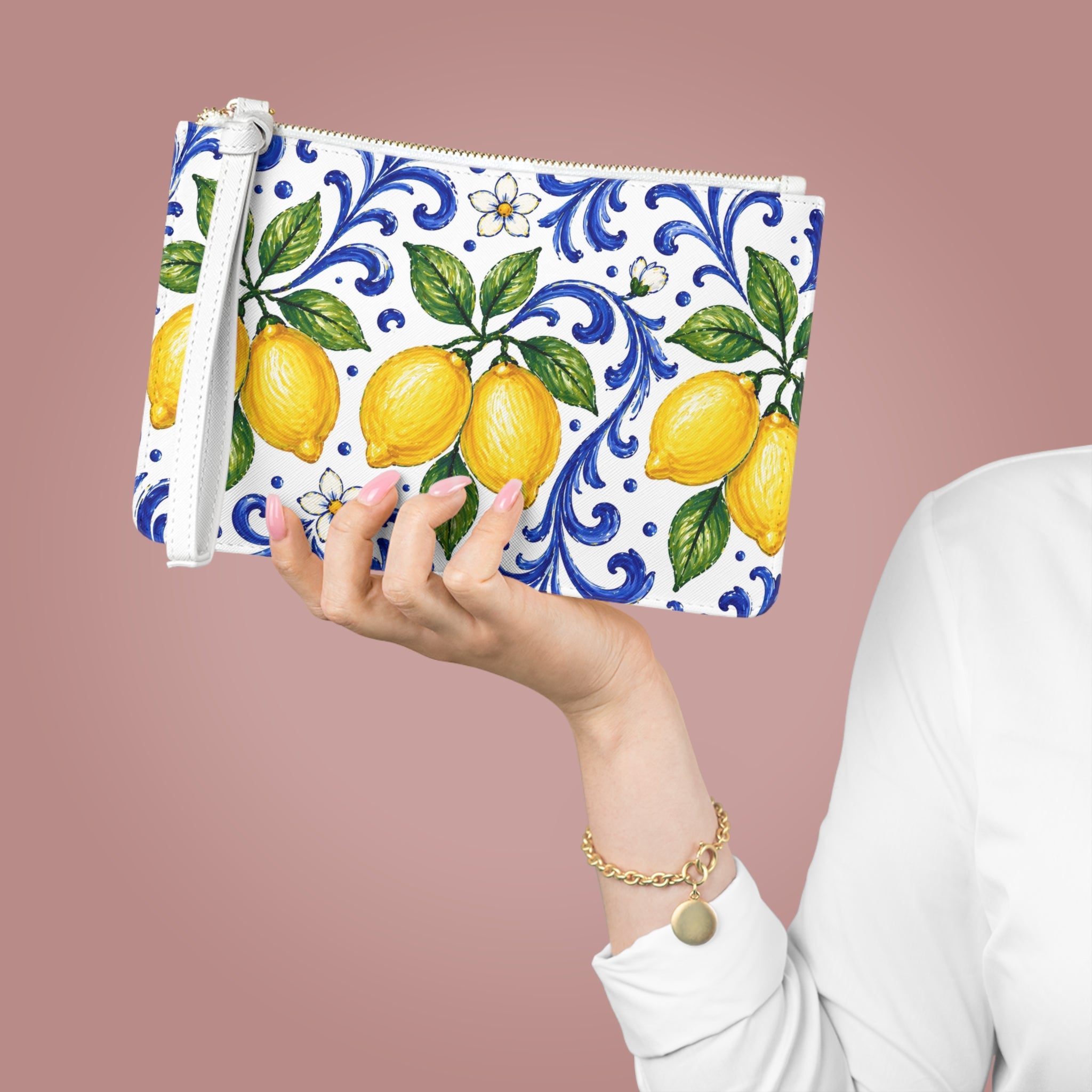 Little Italy Amalfi Blue and White with Lemon 2 Clutch