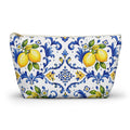 Little Italy Amalfi Blue and White with Lemon 2 Makeup Pouch —  T-Bottom Travel Bag