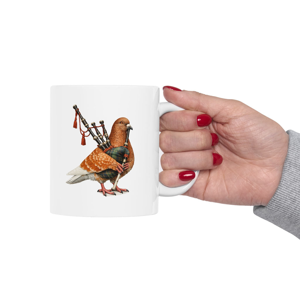 Customizable Woodlawn NYC Pigeon Mug | NYC Redhead Pigeon Irish Bagpipes Bird Lovers Ceramic Coffee Cup