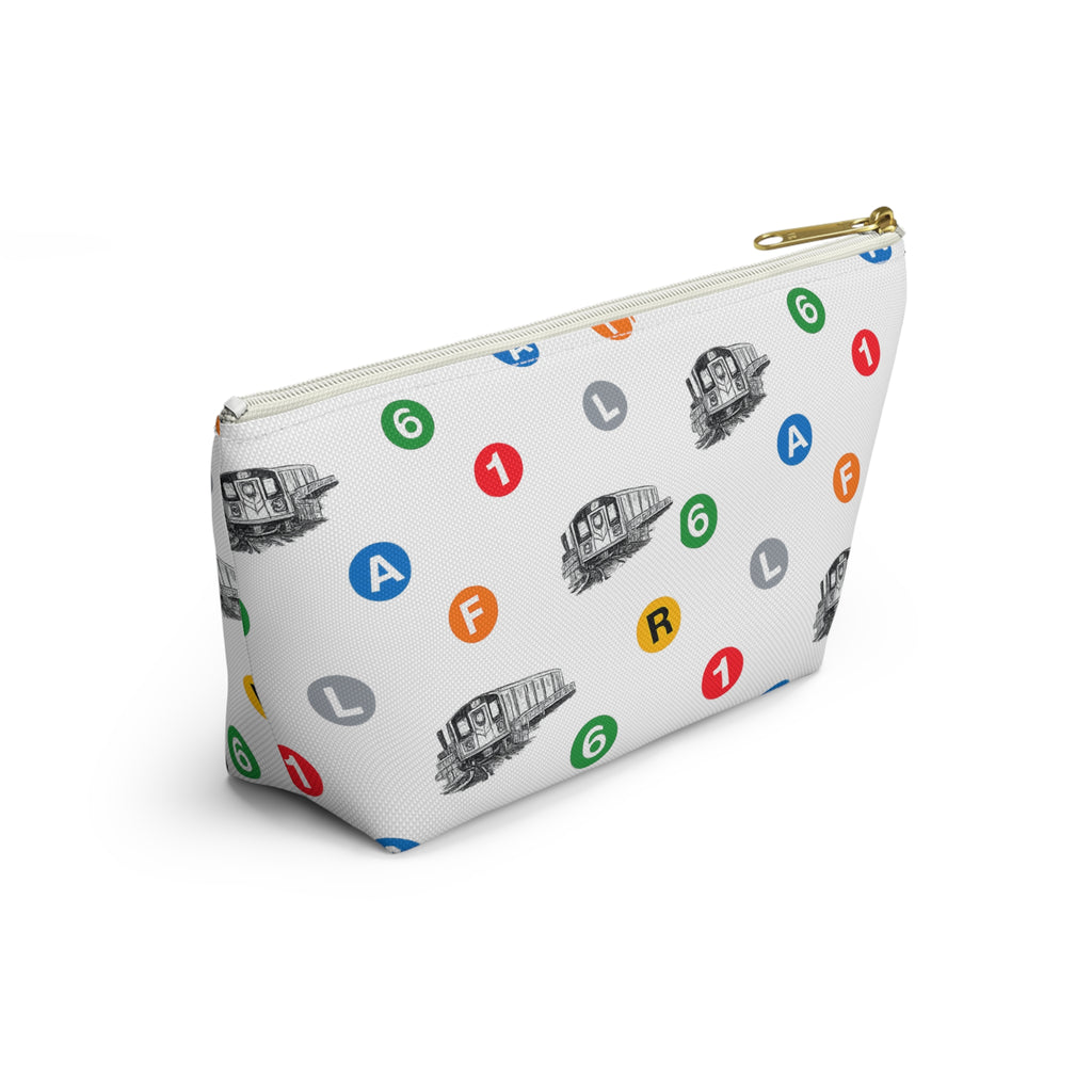 New York Subway Train Transit Icons— T-Bottom Makeup Bag