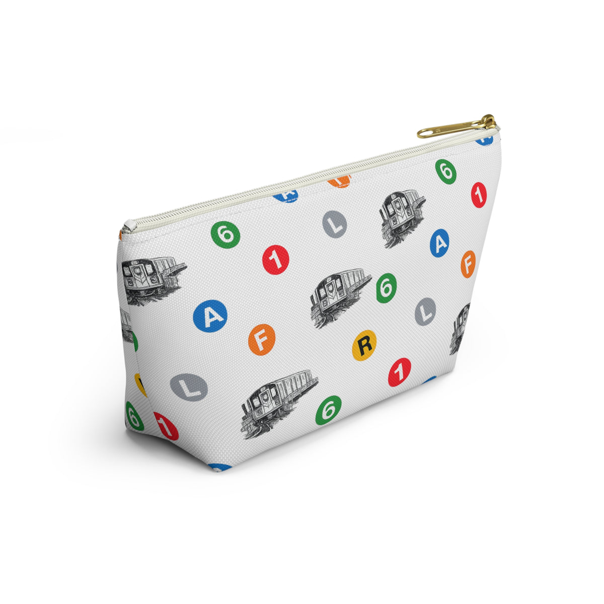 New York Subway Train Transit Icons— T-Bottom Makeup Bag