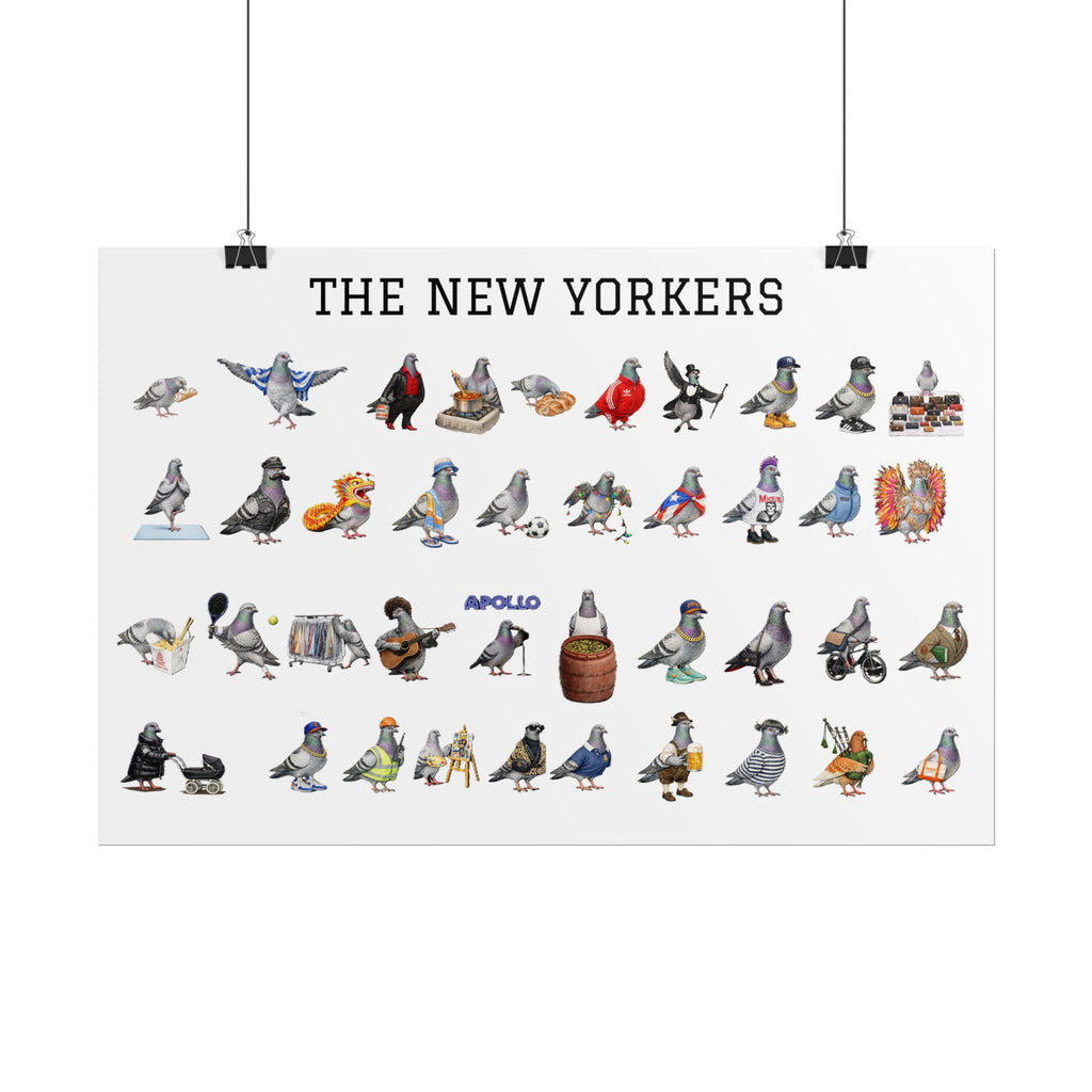 The New Yorkers Neighborhood Pigeons Rolled Poster | NYC Pigeon Gift for Bird Lovers