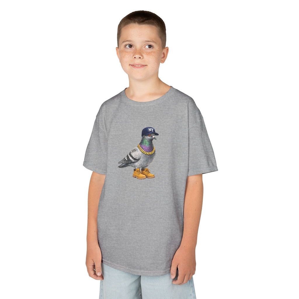 Camiseta infantil personalizable con paloma del Bronx de Nueva York — Camiseta con simpático pájaro aficionado al béisbol para niños