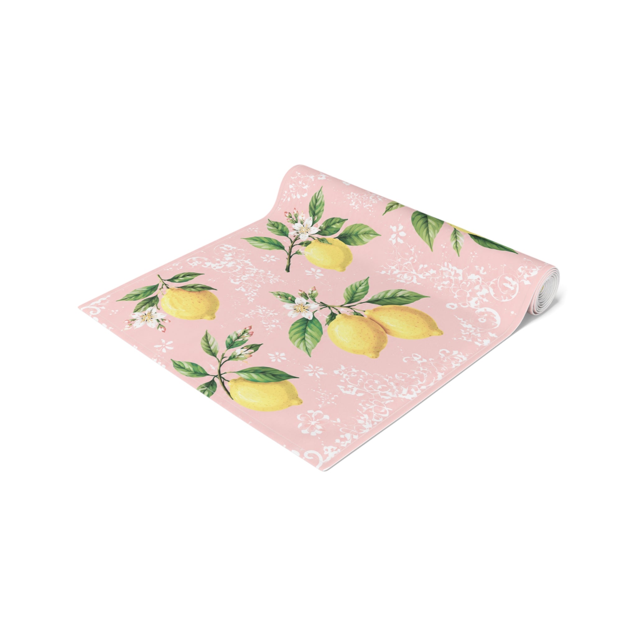 Little Italy Amalfi Pink with Lemon 3 Table Runner – Mediterranean Dining Decor