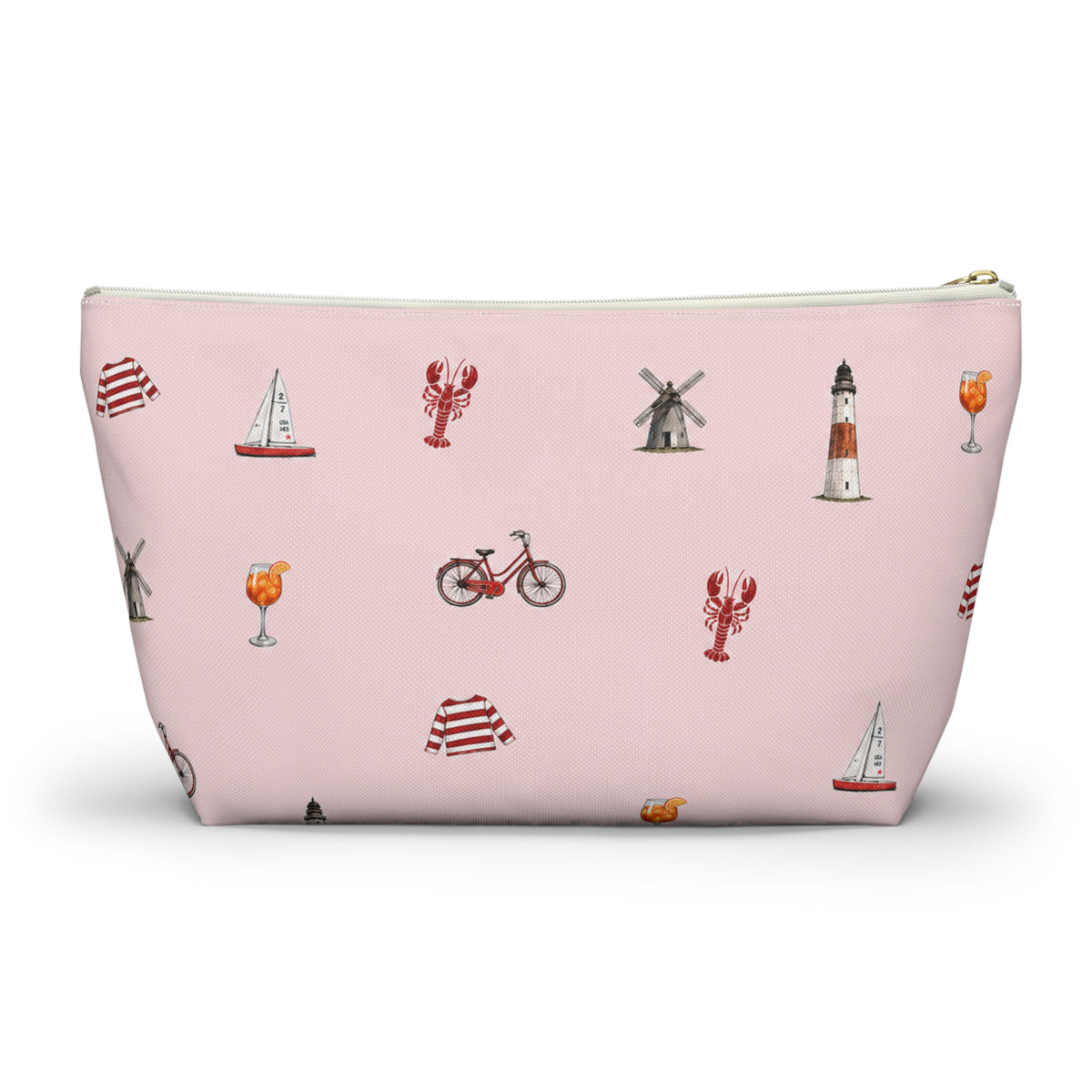Icons of The Hamptons Large Pink Makeup Bag — T-Bottom Travel Pouch
