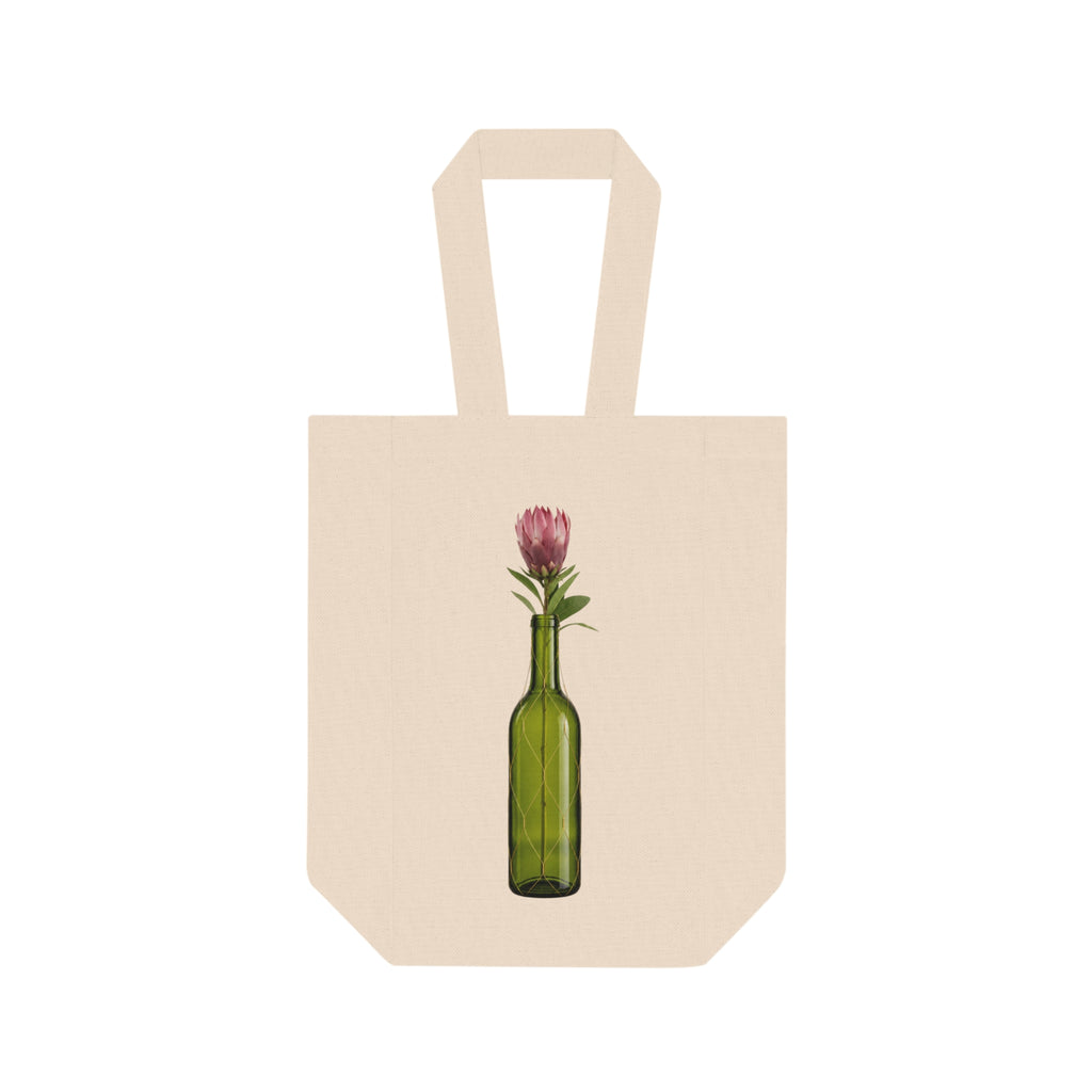 Customizable Double Wine Gift Tote Bag — Two Wine Bottle Carrier Tote for Dinner Party Gifts