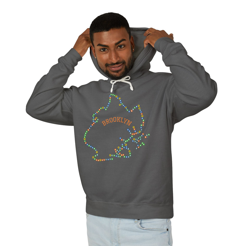 Sudadera con capucha del metro de Brooklyn | Sudadera con capucha con el contorno del distrito de Nueva York