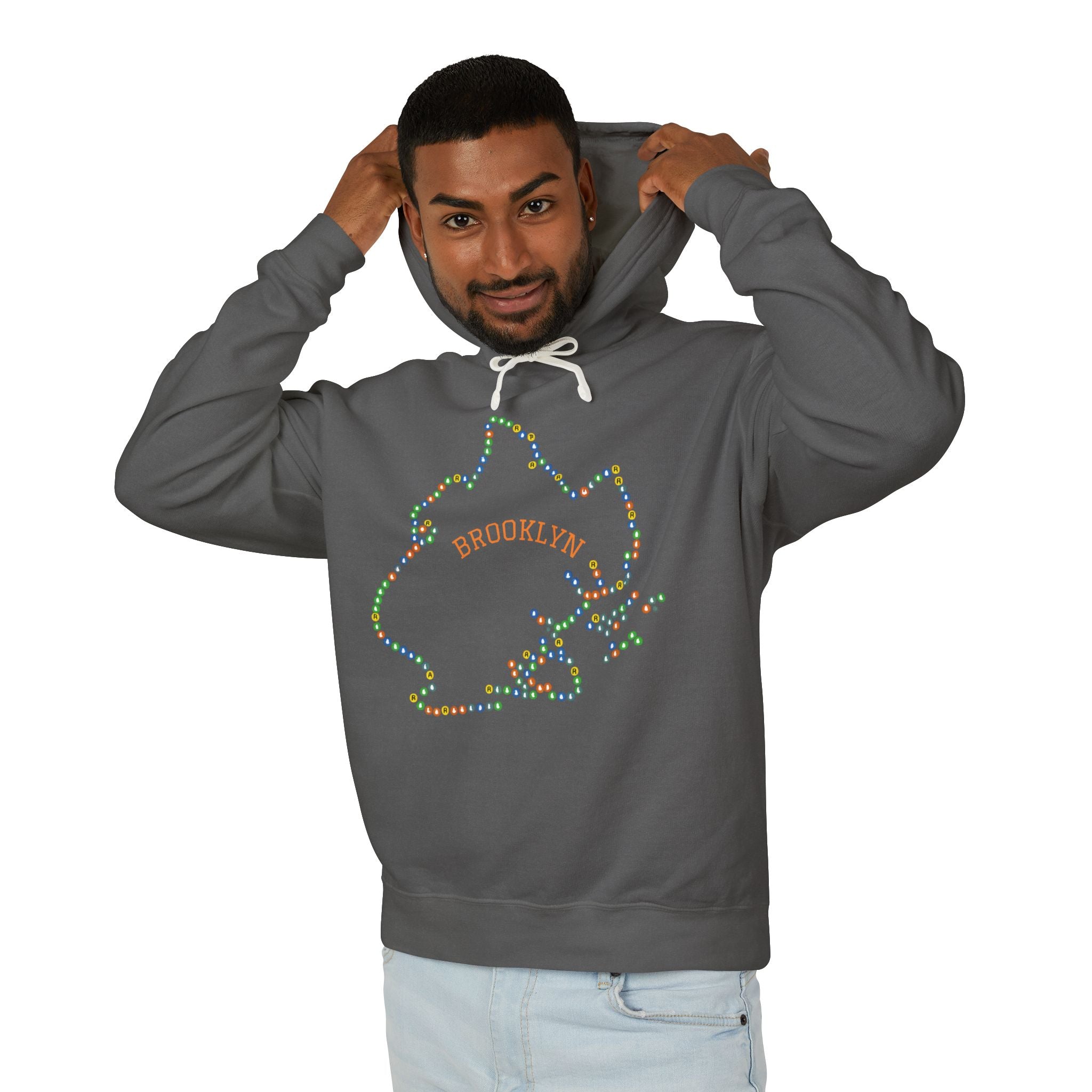 Sudadera con capucha del metro de Brooklyn | Sudadera con capucha con el contorno del distrito de Nueva York