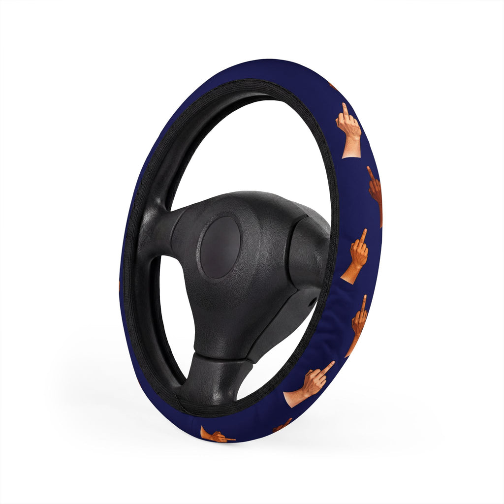 NYC Driver Steering Wheel Cover Middle Finger Charms — Road Rage Flipping the Bird Car Accessory