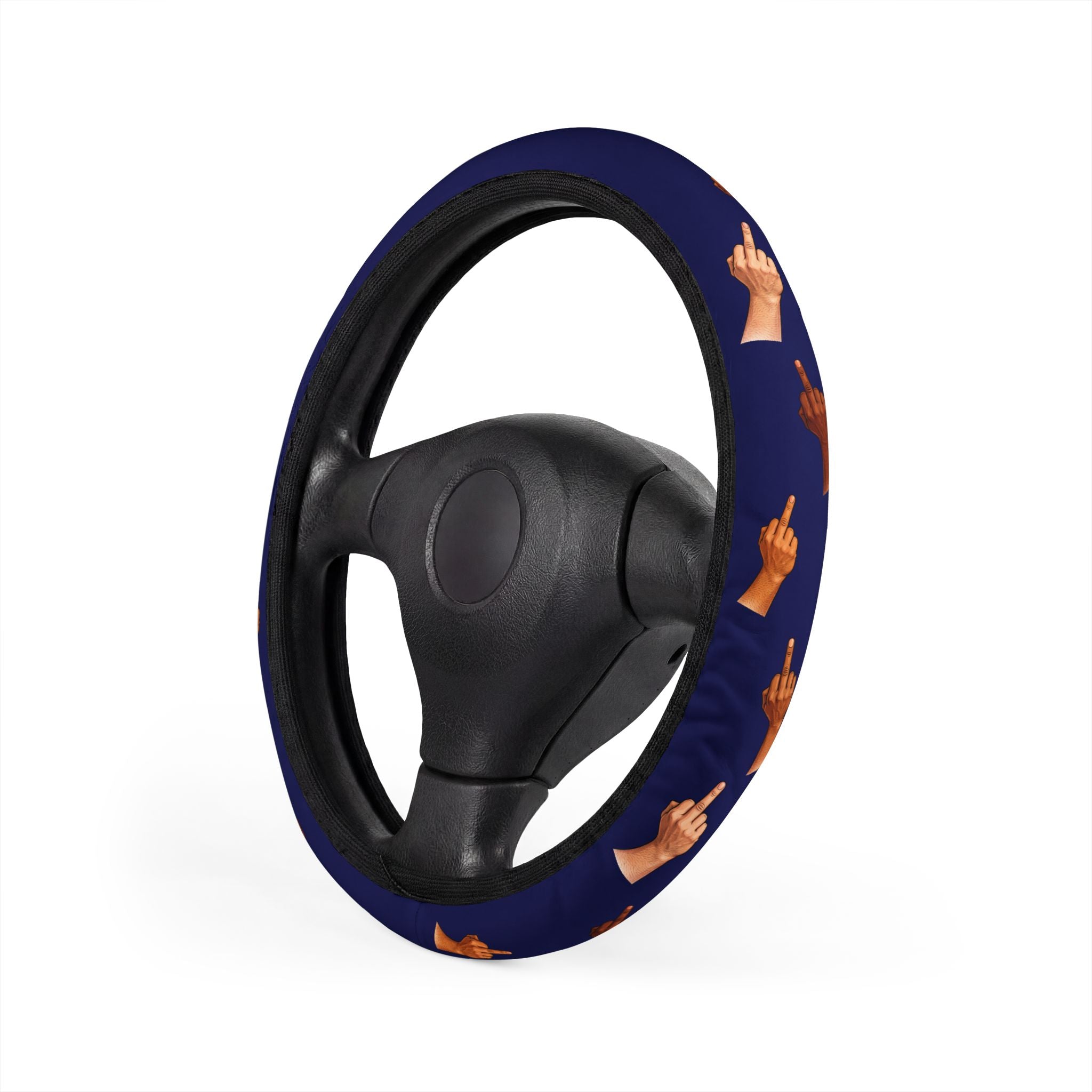 NYC Driver Steering Wheel Cover Middle Finger Charms — Road Rage Flipping the Bird Car Accessory