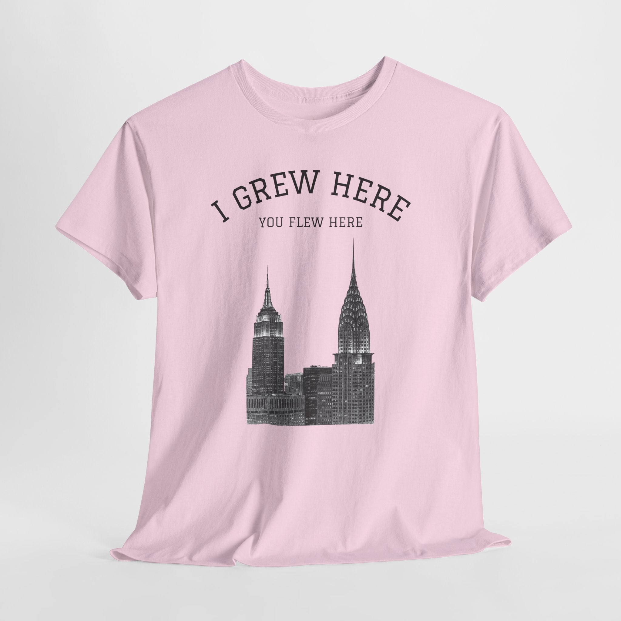 New York City Skyline Tee | I Grew Here You Flew Here Empire State & Chrysler Buildings Manhattan Tee