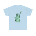 Customizable Statue of Liberty Three Points T-Shirt | NYC Jalen Brunson Basketball 3 Point Shot Tee