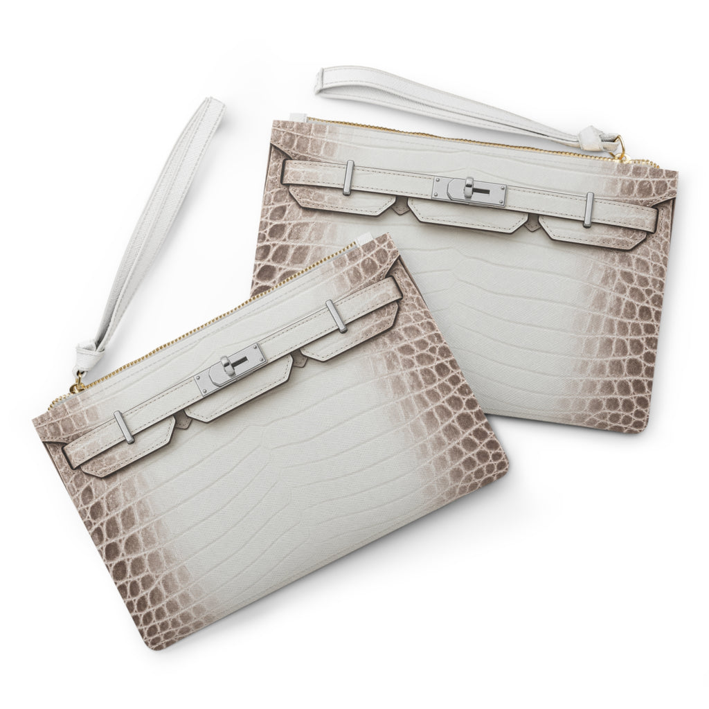 Canal Street White Clutch Bag — Elegant Wristlet Purse for Evening & Gifts