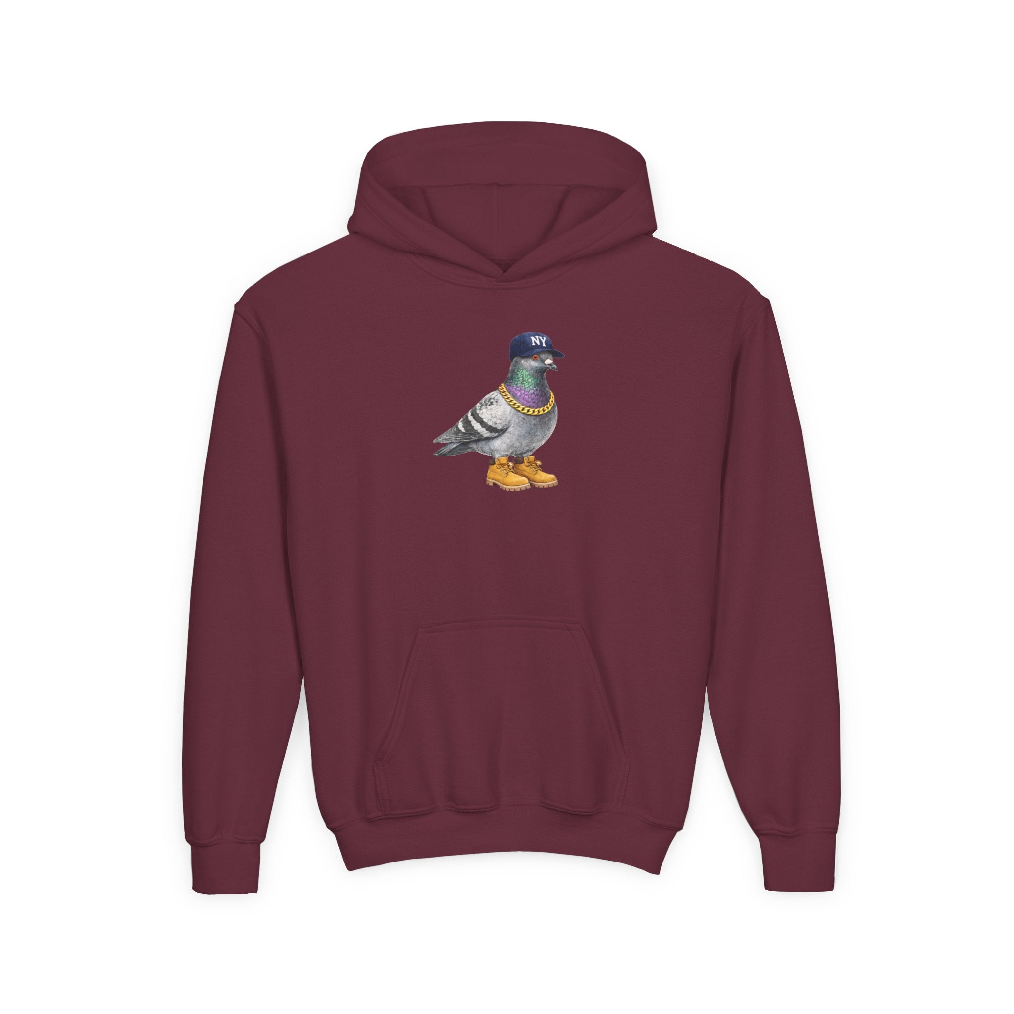 Customizable Bronx NYC Pigeon NYC Kids Hoodie | New York Baseball Sports Fan Bird Lovers Childrens Hooded Sweatshirt