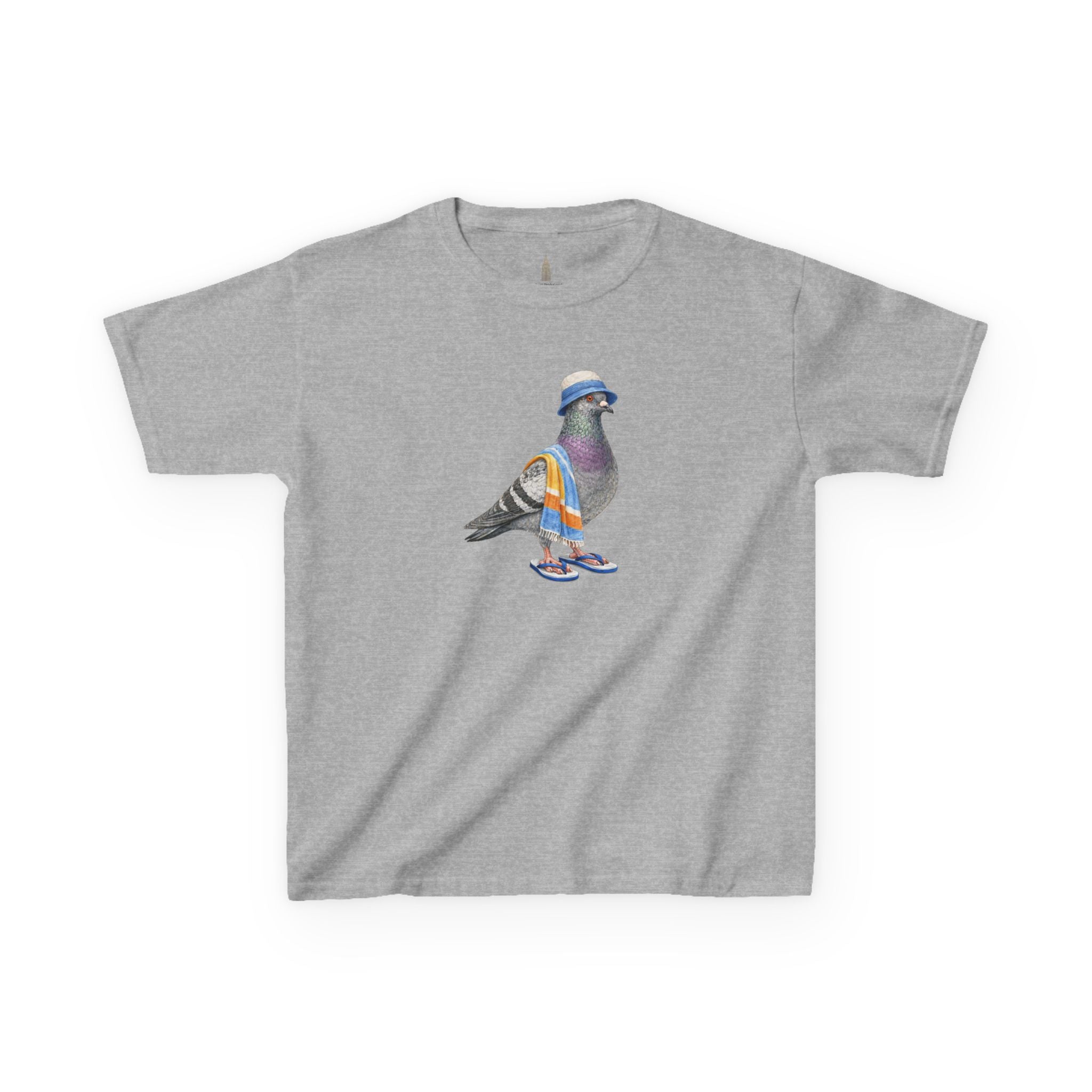 Customizable Coney Island NYC Pigeon Kid Tee —  Cute Bird Beach Bum T-Shirt for Children
