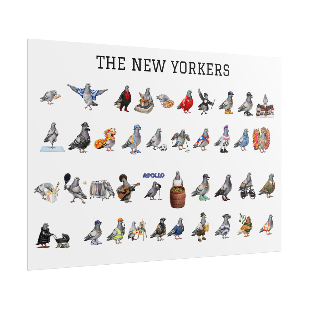 The New Yorkers Neighborhood Pigeons Rolled Poster | NYC Pigeon Gift for Bird Lovers