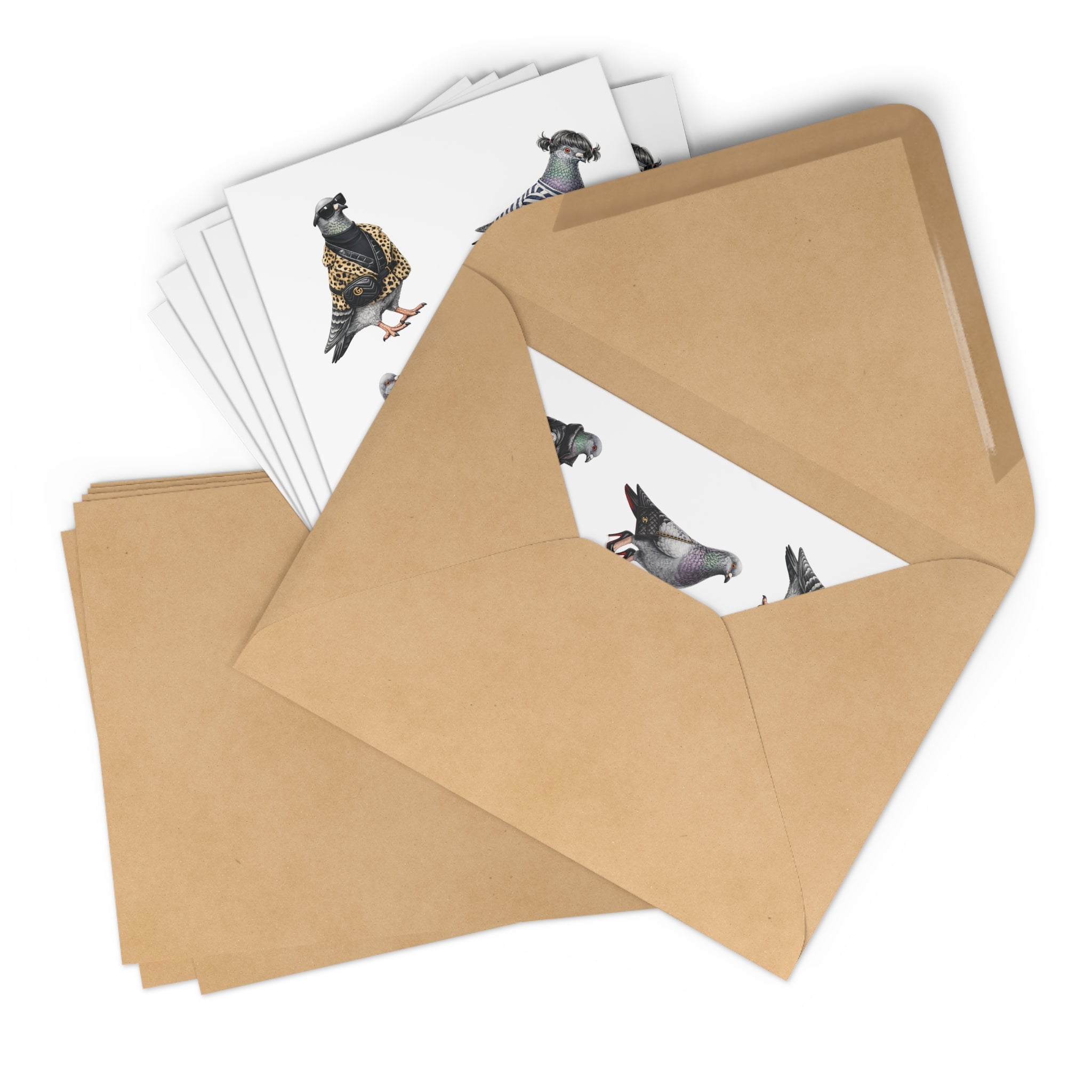 You're One Trendy Bird NYC Pigeon Greeting Cards |  Fashionable Stylish Bird Lover Food Card Pack of 7