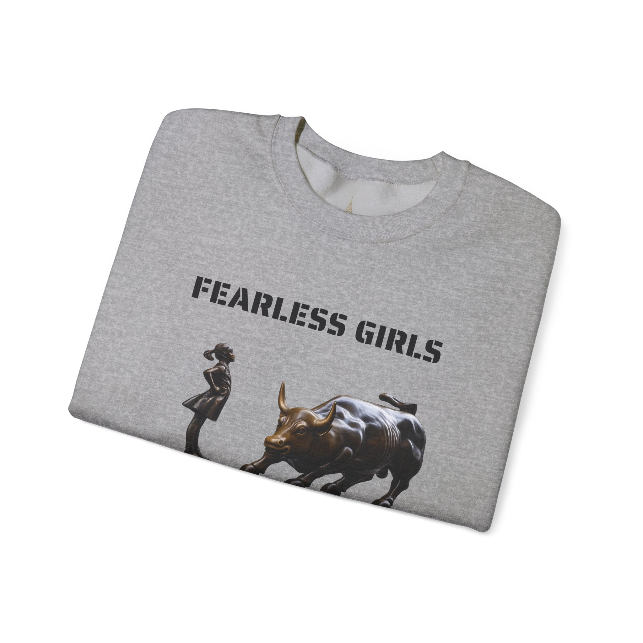 Fearless Girl Raging Bull Statue graphic Sweatshirt | NYC Empowerment, Feminist Design Sweater