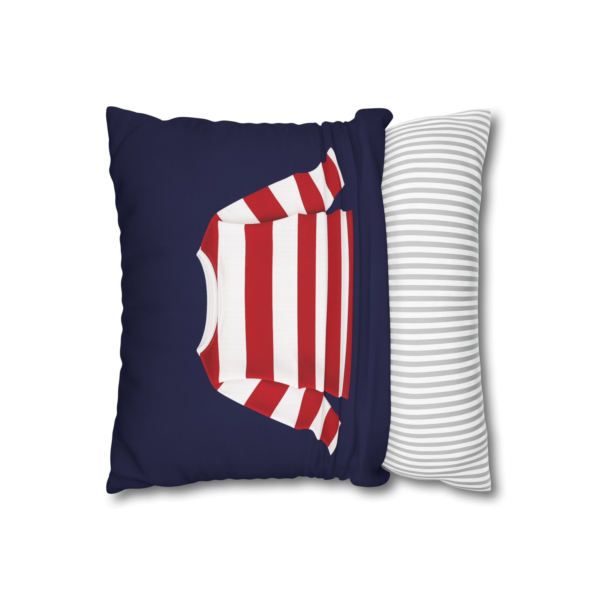 Funda de almohada Sailor Kid Breton Square de 16" x 16" – Funda de cojín decorativa azul marino (relleno no incluido)