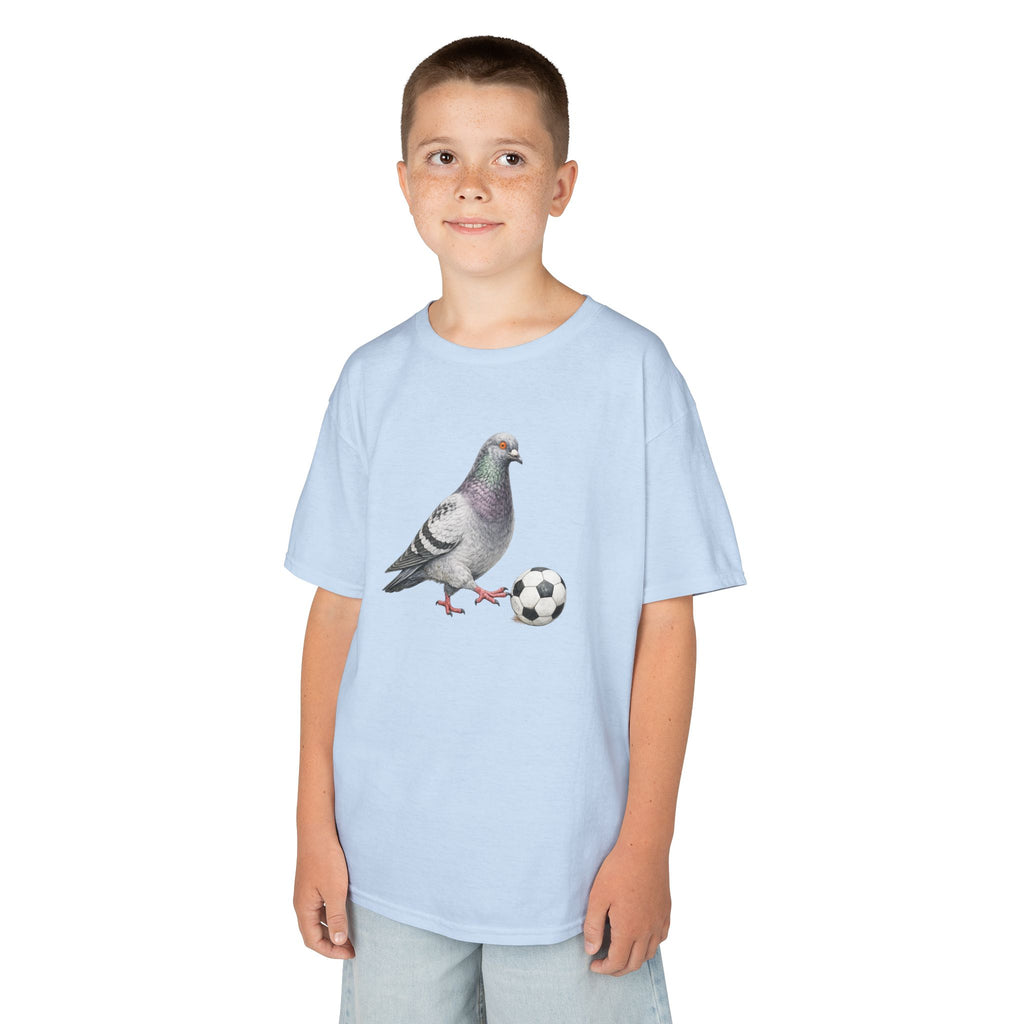 Customizable Corona NYC Pigeon Kids Soccer Tee — Cute Bird Soccer T-Shirt for Children
