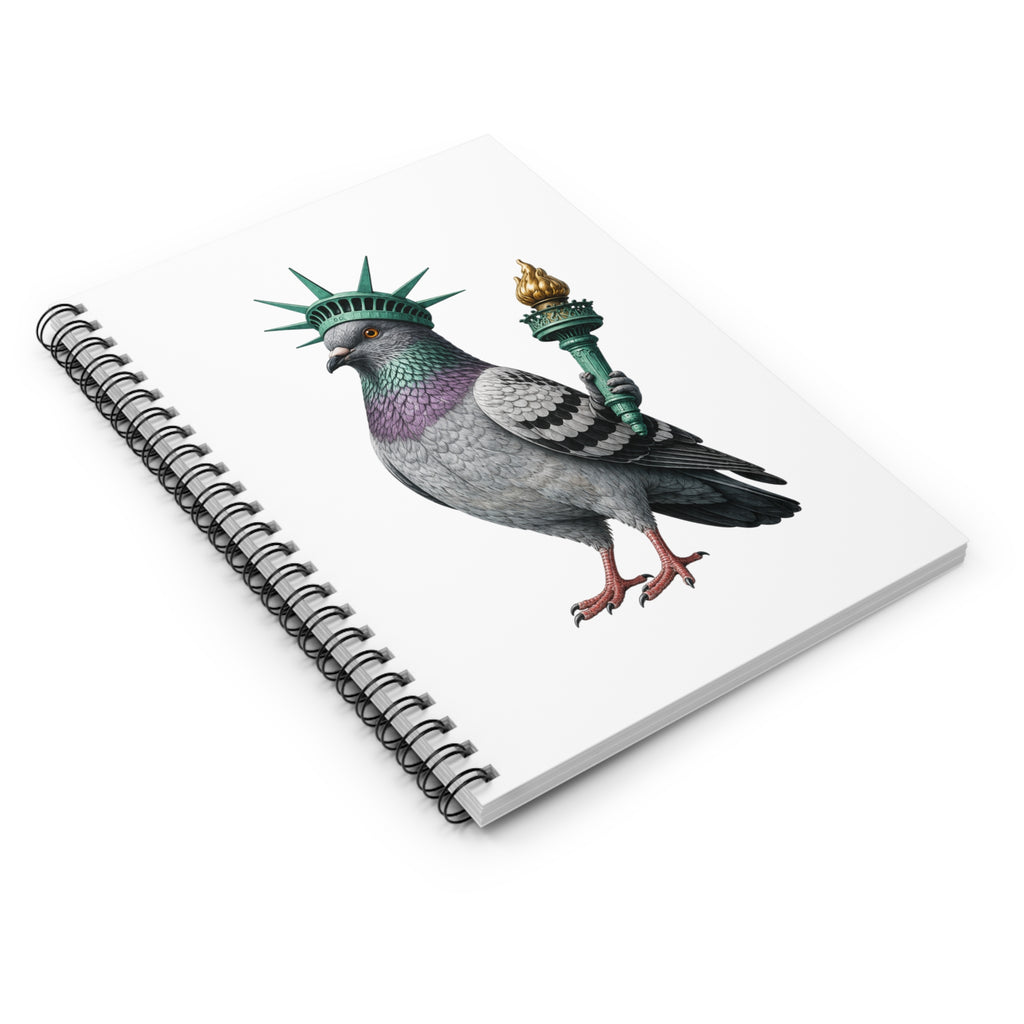 Liberty Island NYC Pigeon Spiral Notebook — Ruled Journal for NYC Lovers & Travelers