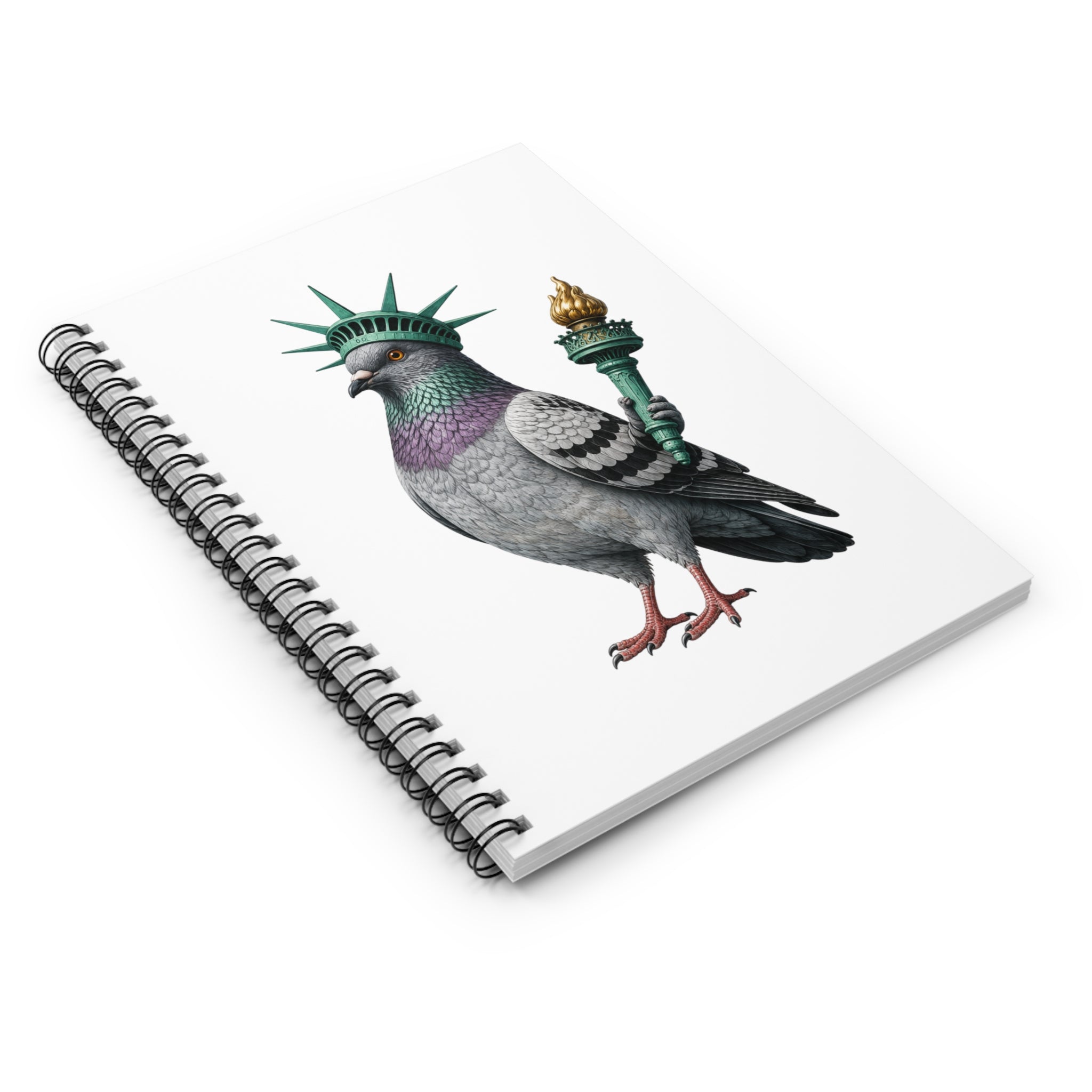 Liberty Island NYC Pigeon Spiral Notebook — Ruled Journal for NYC Lovers & Travelers