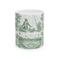 Boston Green Toile de Jouy Mug — Green Scenic Ceramic Coffee Cup (11oz)