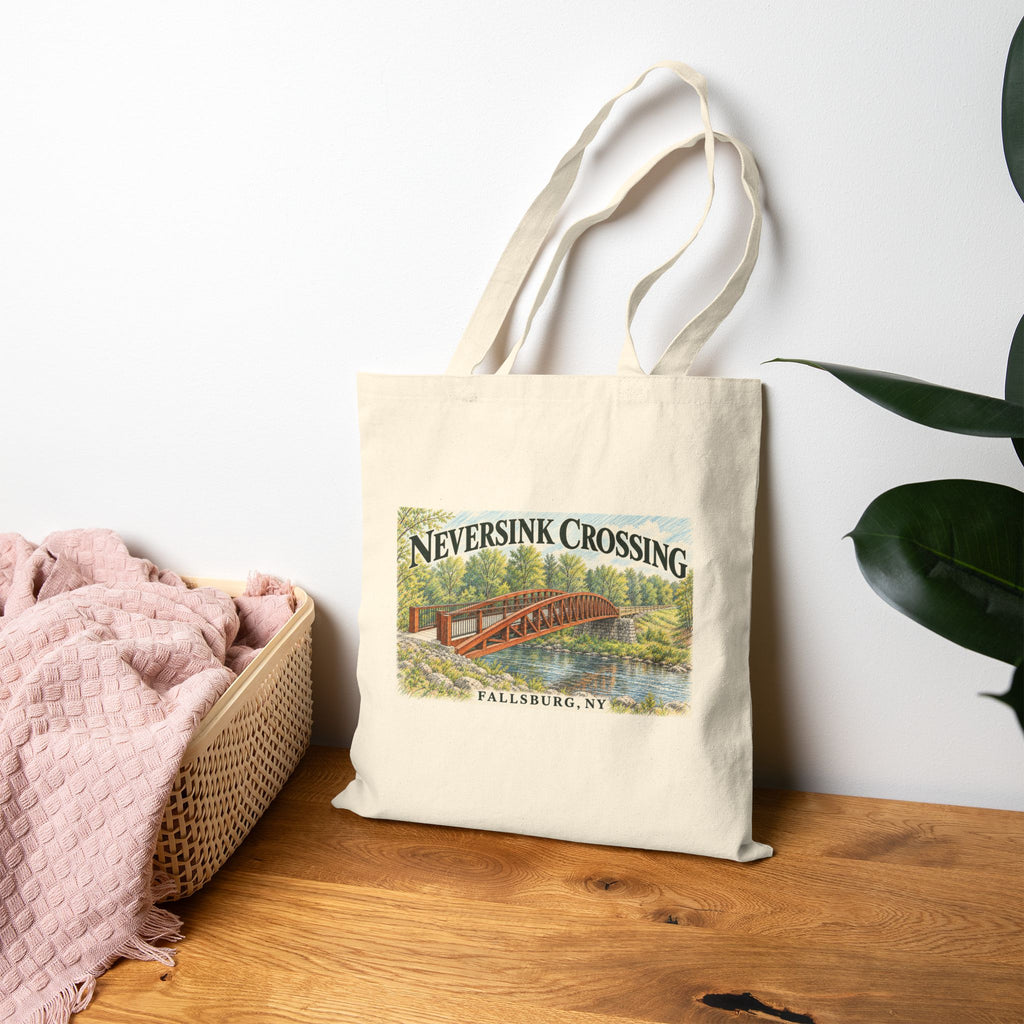 Neversink Crossing Fallsburg, Catskills Upstate New York Cotton Canvas Tote Bag