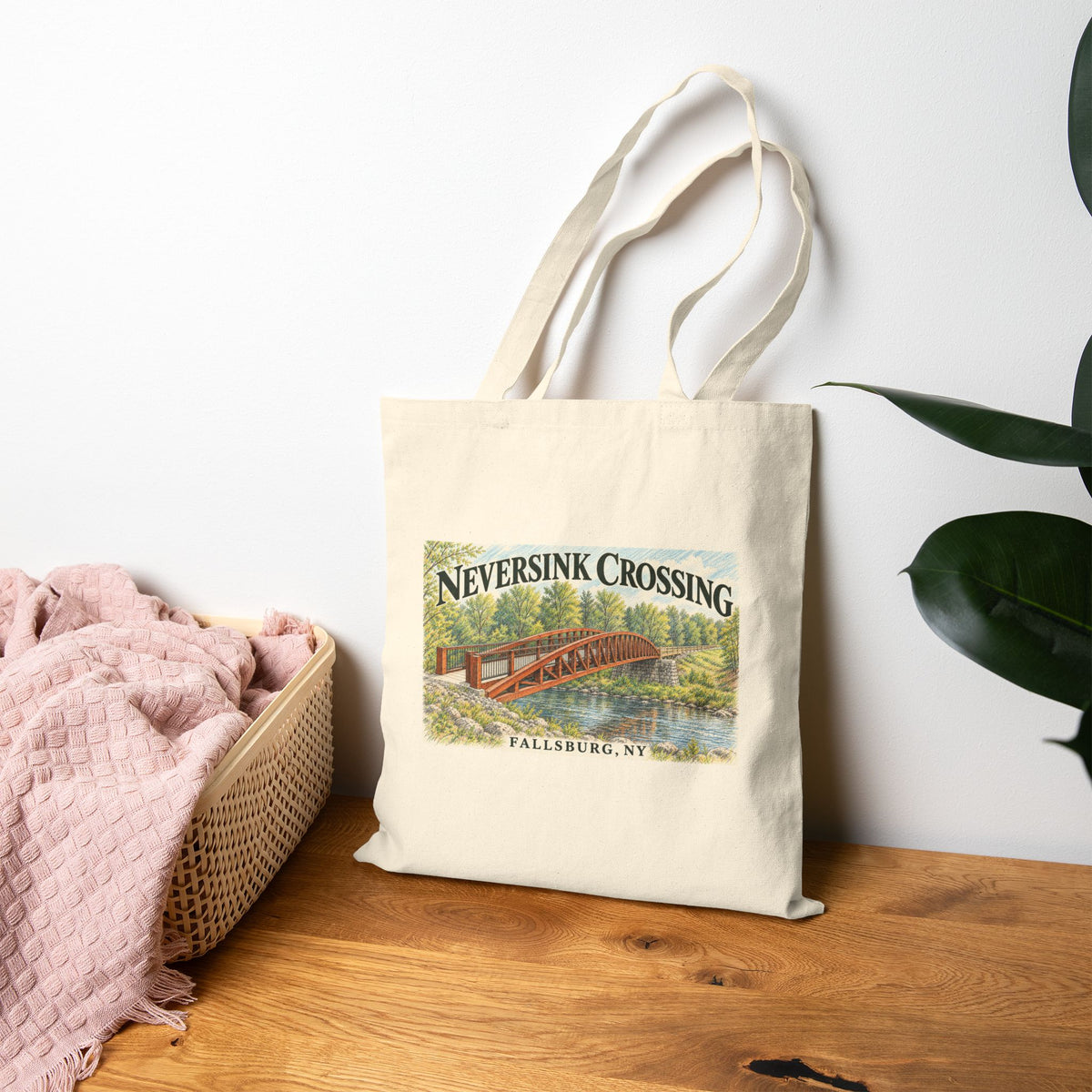 Neversink Crossing Fallsburg, Catskills Upstate New York Cotton Canvas Tote Bag