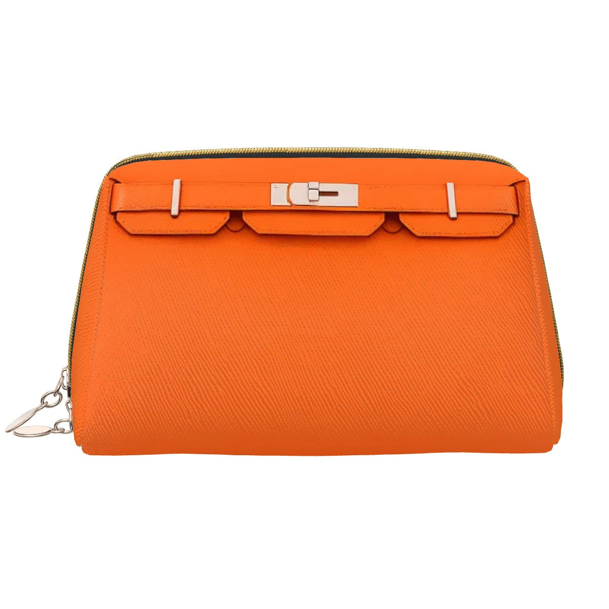 Canal Street Orange PVC Leather  Makeup Bag