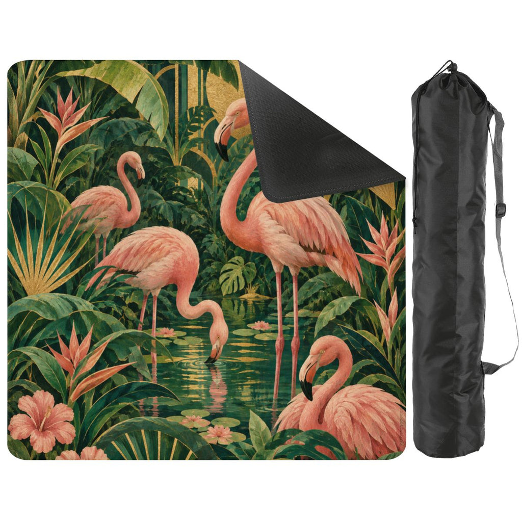 Pink Flamingos Art Deco Mahjong Mat 31.5"x31.5" (Ship Folded)