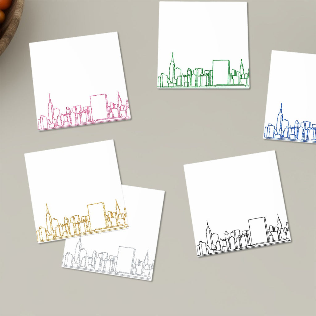 New York City Skyline Manhattan Skyline Square Ceramic Coasters Set of Six