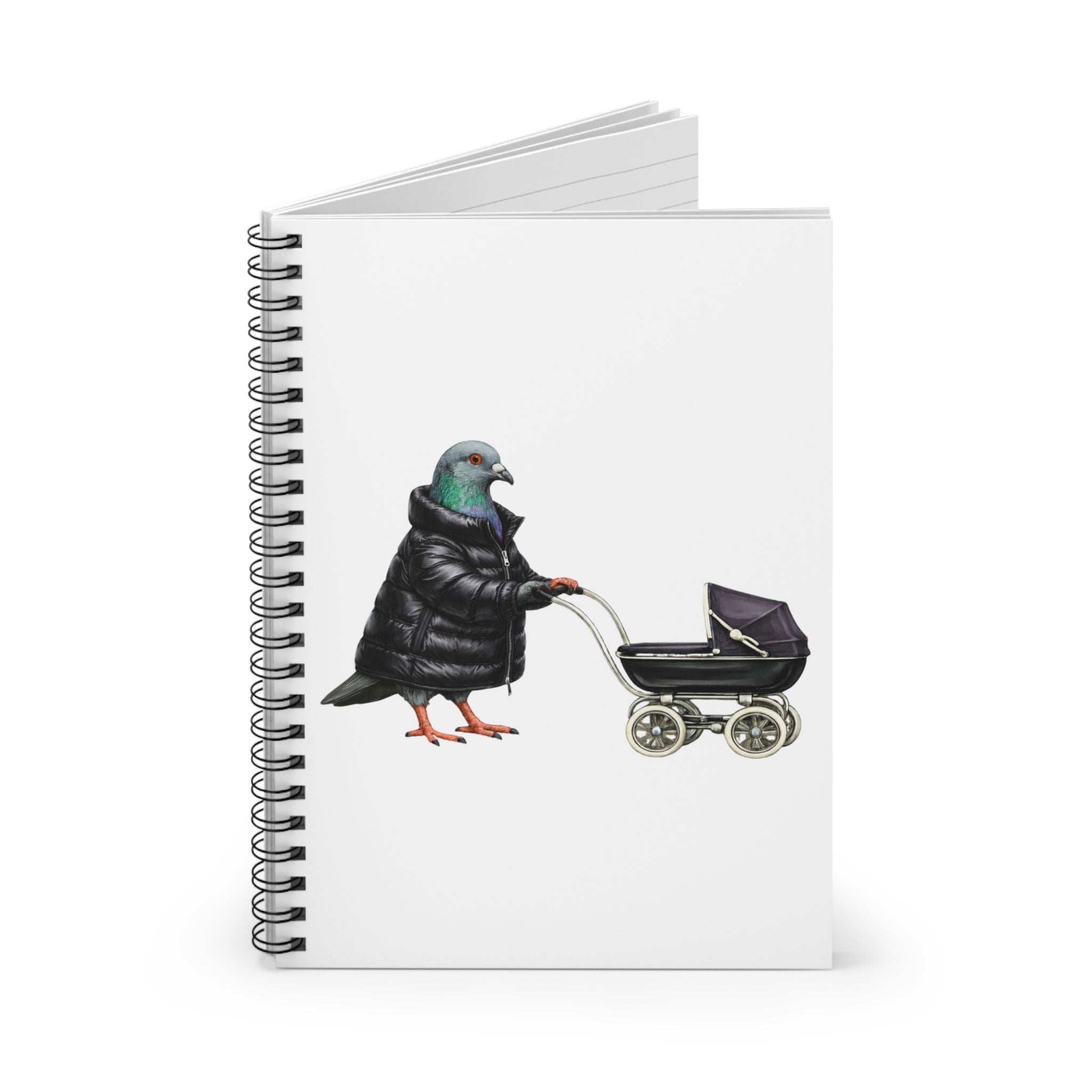 Customizable Park Slope NYC Pigeon Spiral Journal | Brooklyn Mommy Bird Lovers Notebook