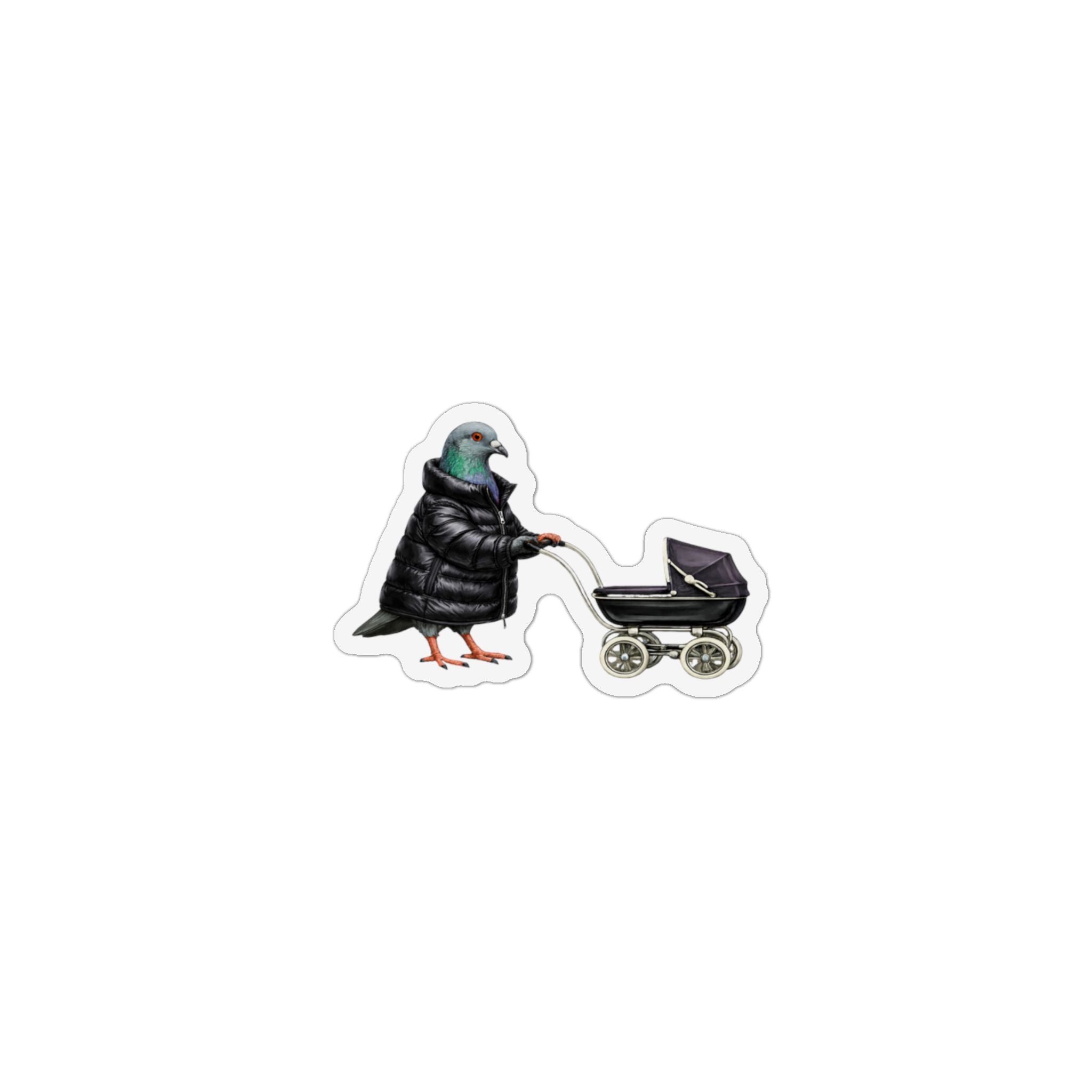 Imán de nevera Park Slope NYC Pigeon Magnet | Mommy with Pram Bird Lover