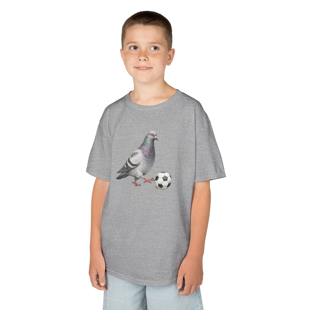 Customizable Corona NYC Pigeon Kids Soccer Tee — Cute Bird Soccer T-Shirt for Children