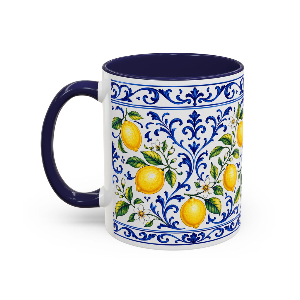 Little Italy Amalfi Blue with Lemon Mug — Blue Ceramic Kitchen Mug (11oz)