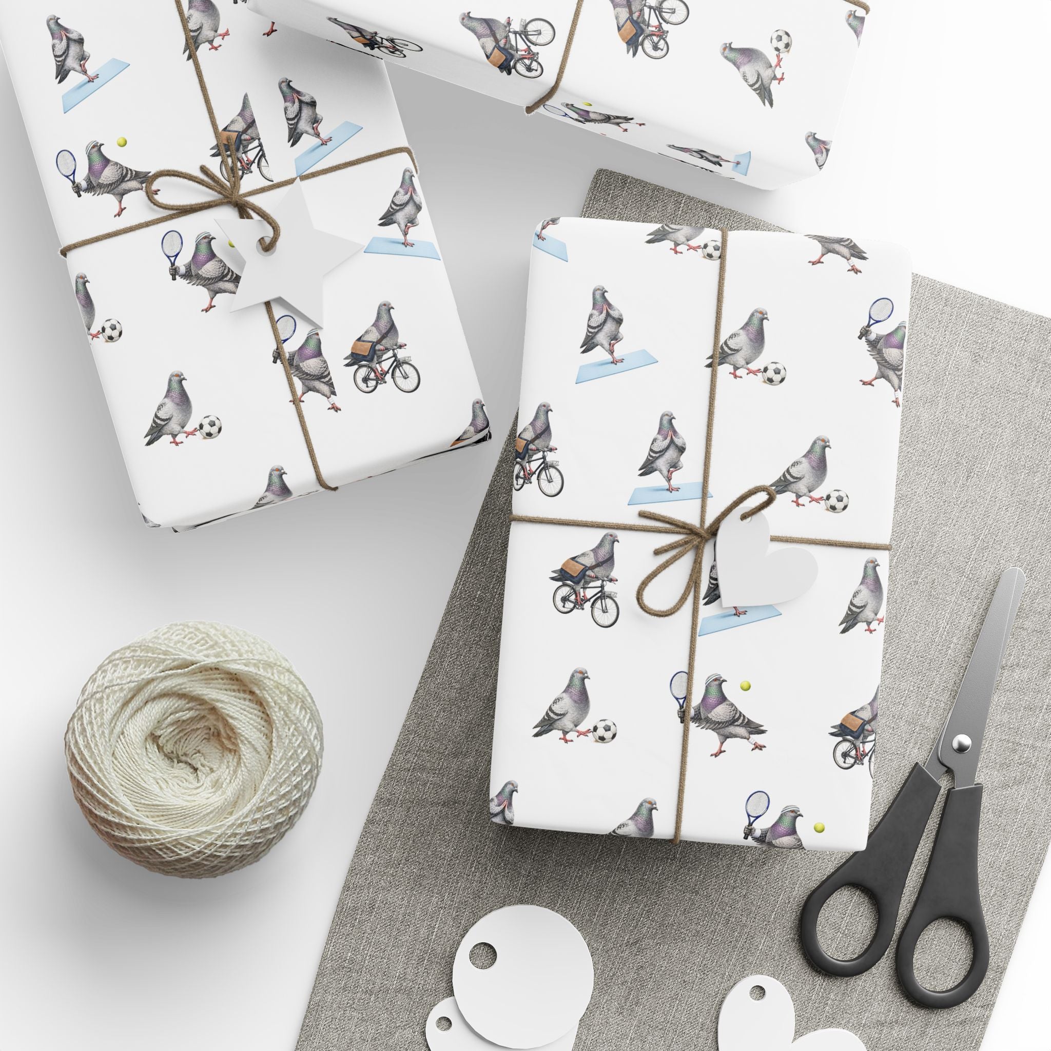 Get Well Soon NYC Pigeon Pattern Gift Wrap Paper | New York Active Lifestyle Bird Lover Wrapping Paper Roll
