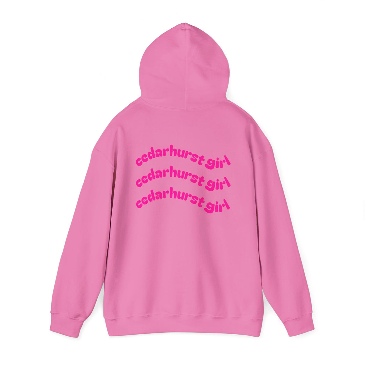 Cedarhurst Girl Hoodie – Retro Pink Wave Back Print Hooded Sweatshirt