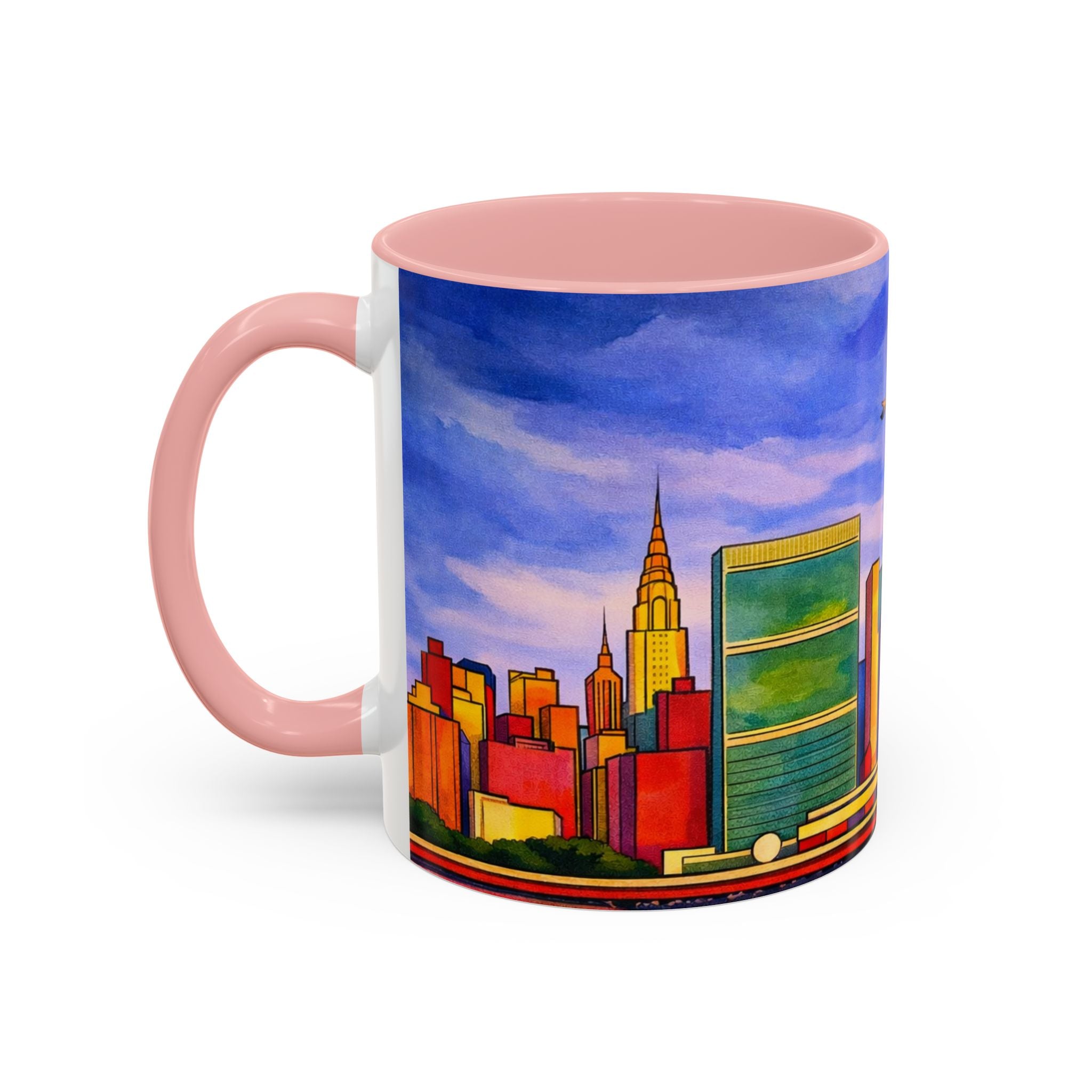 Over The Town  Marc Chagall-inspired Fan Art Manhattan Skyline NYC Accent Coffee Mug