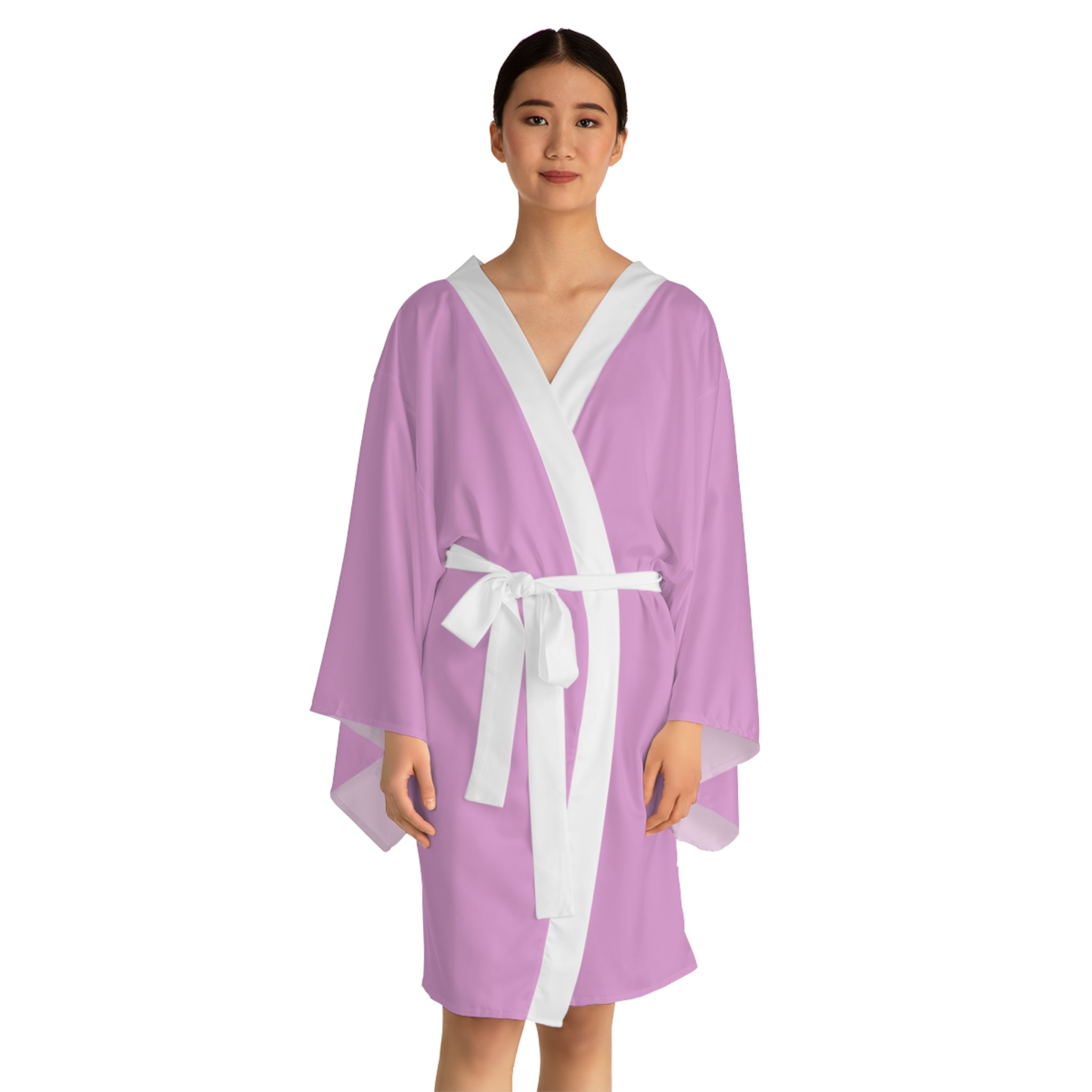 Chinatown Dragon Kimono Robe — Pink and Green Chinese Dragon Long Sleeve House Robe