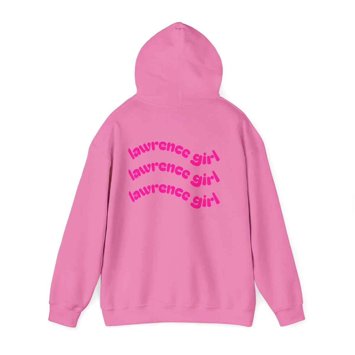 Lawrence Girl Hoodie – Retro Pink Wave Back Print Hooded Sweatshirt