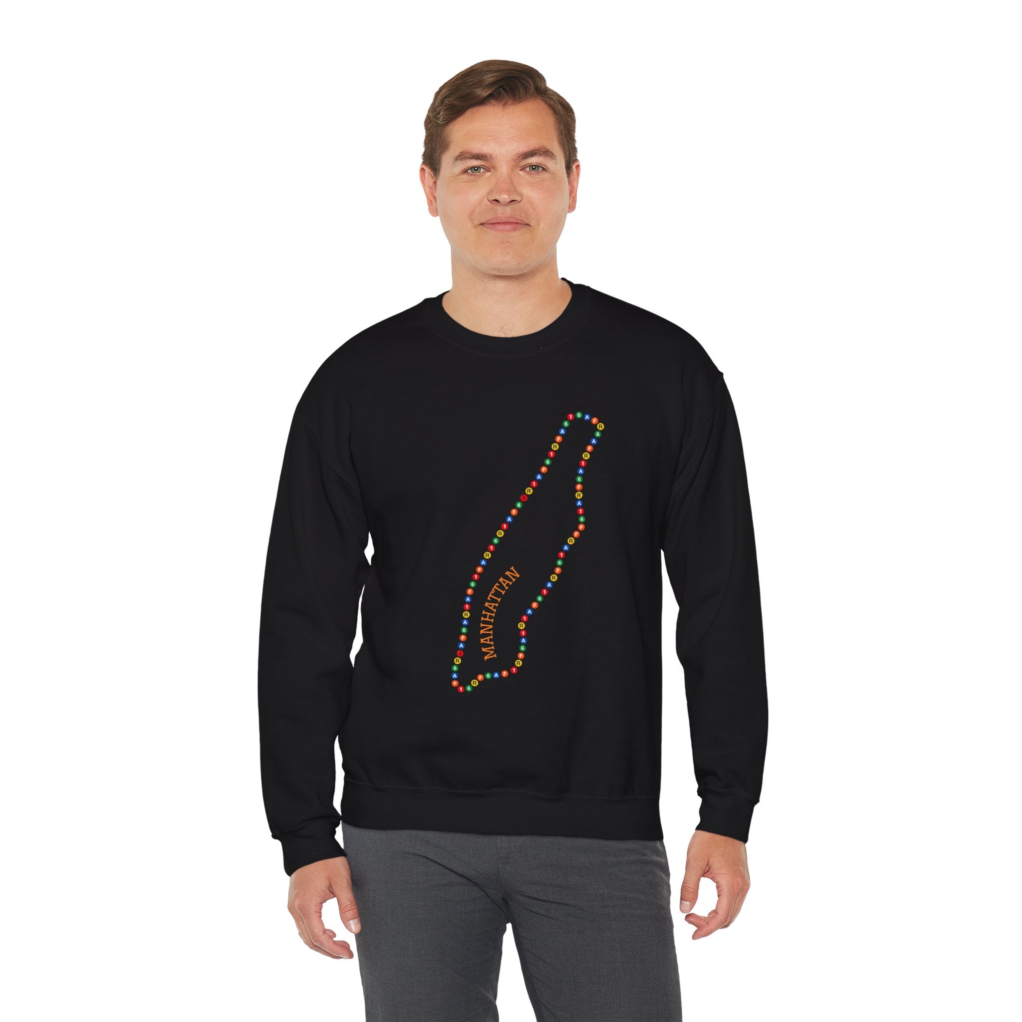 Manhattan Map Subway Signs Sweatshirt | NYC Crewneck Sweater