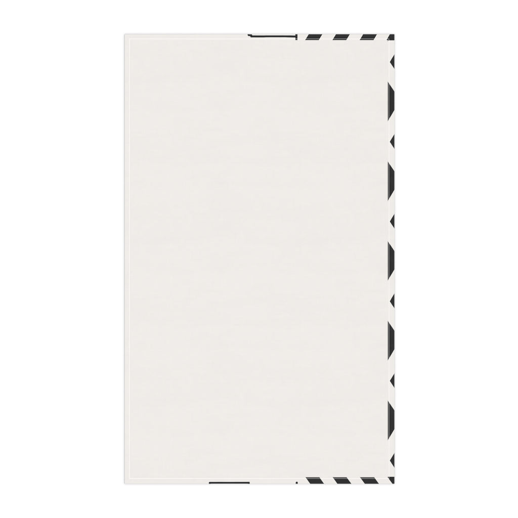 NYC Manhattan Skyline Chevron Tea Towel — Minimal Black & White New York City Skyline Kitchen Linen