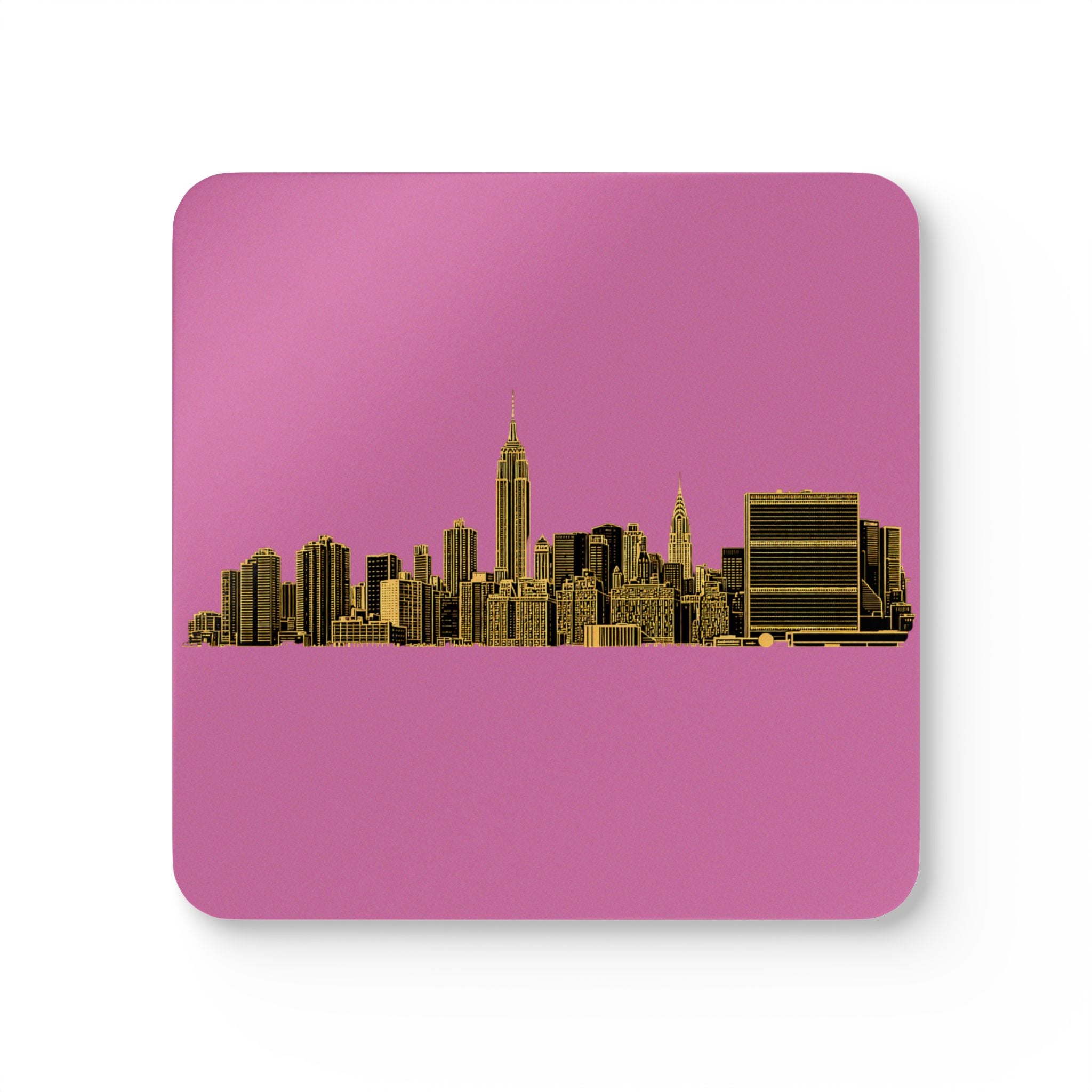 Midtown Manhattan Skyline Coasters | Art Deco New York City Skyline Cork Back Coaster Set of 4