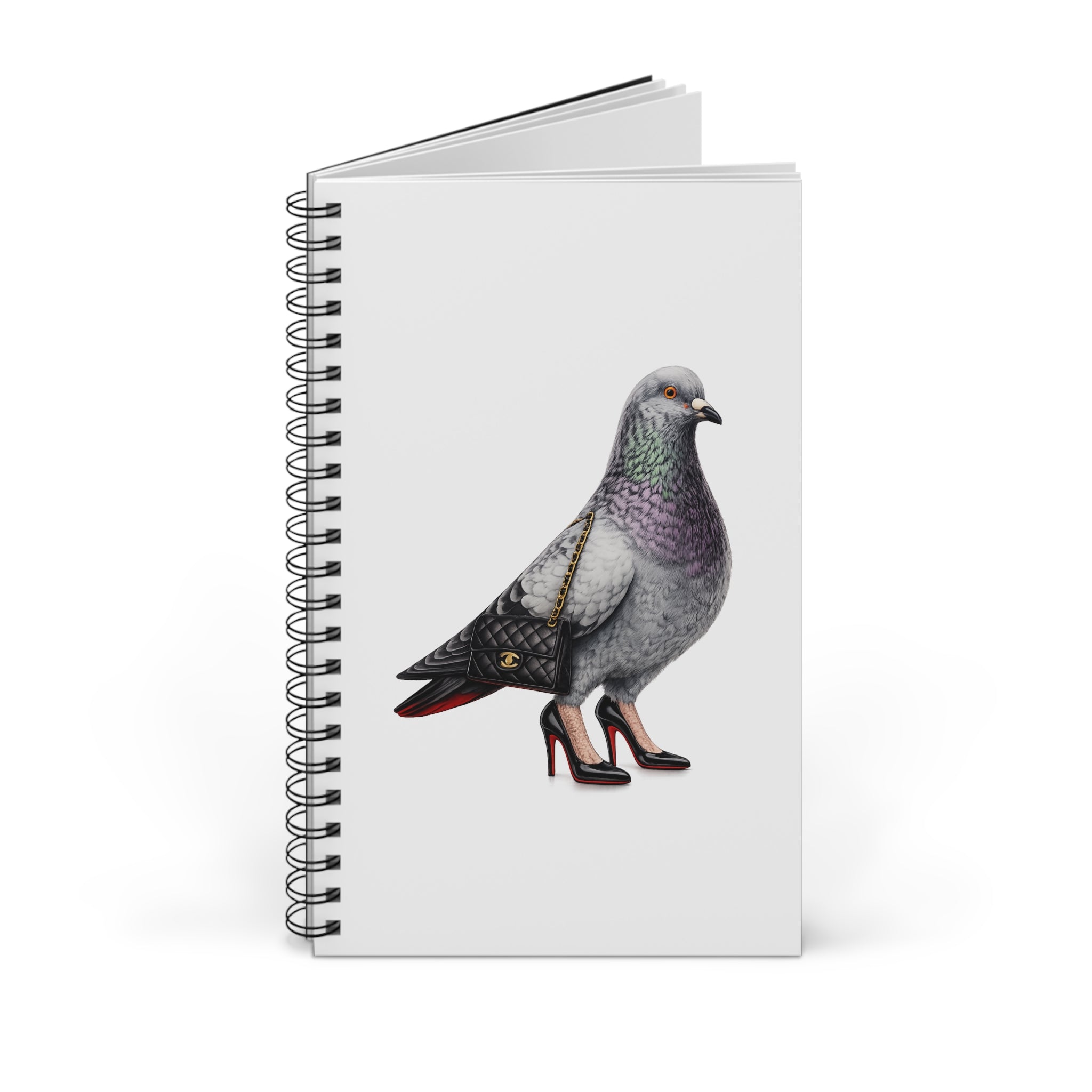 Carnet à spirale personnalisable Pigeon du quartier de Meatpacking à New York | Carnet de luxe pour les amoureux des oiseaux
