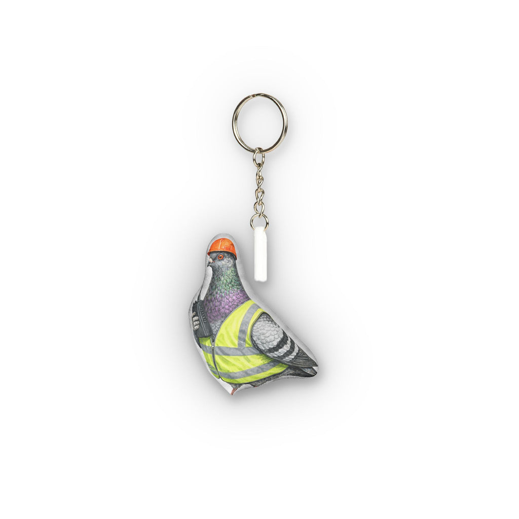 Red Hook NYC Pigeon Mini Plush Keychain |  Dock Worker Construction Bird Lovers Plushie Bag Charm