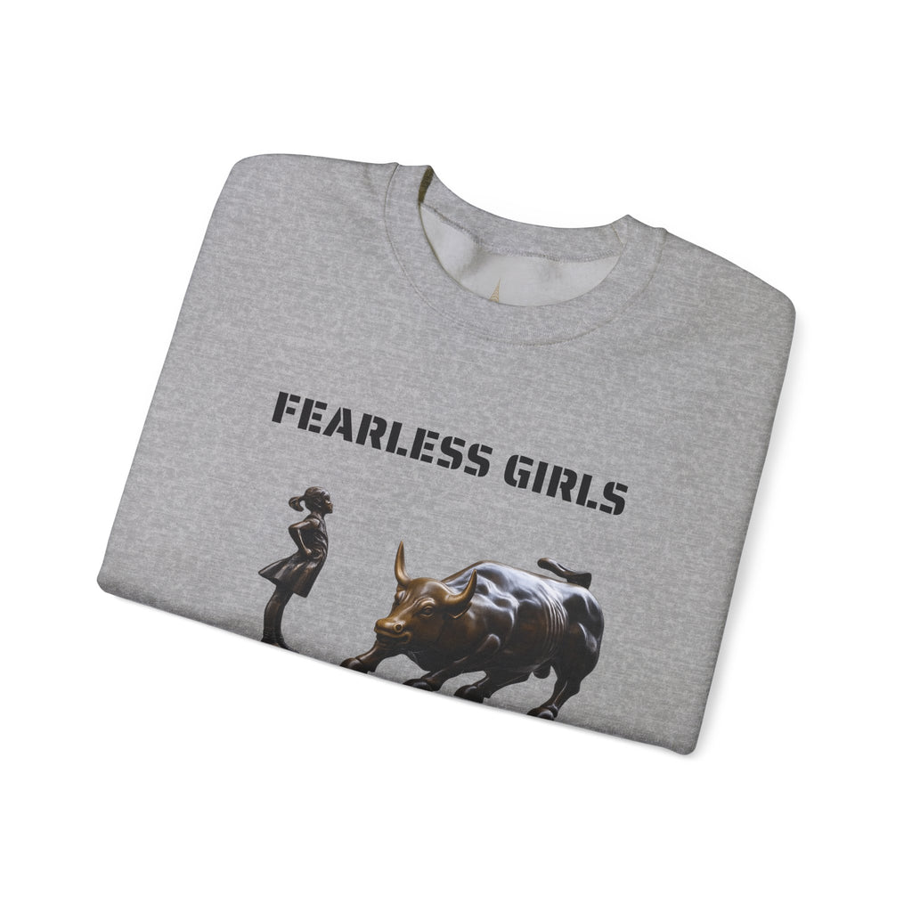 Fearless Girl Raging Bull Statue graphic Sweatshirt | NYC Empowerment, Feminist Design Sweater