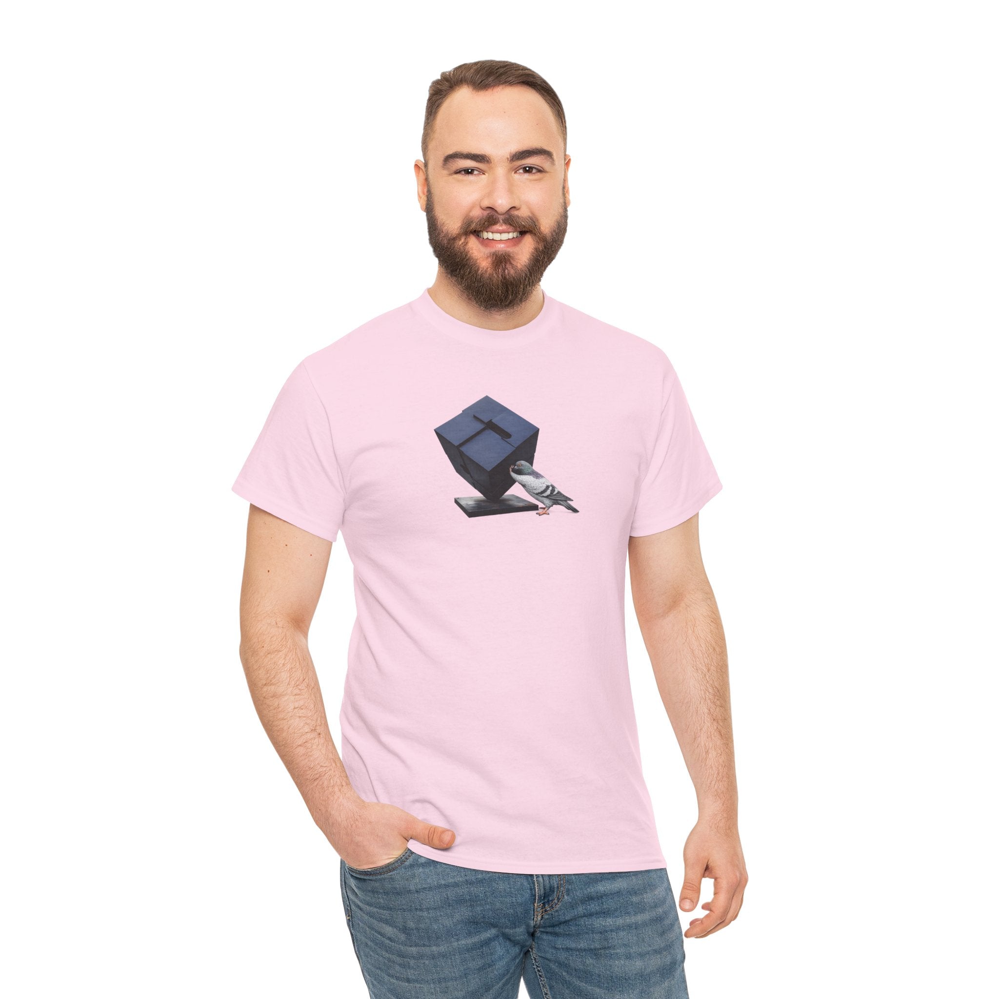 Customizable Astor Place NYC Pigeon T-Shirt | Alamo Black Cube Tee